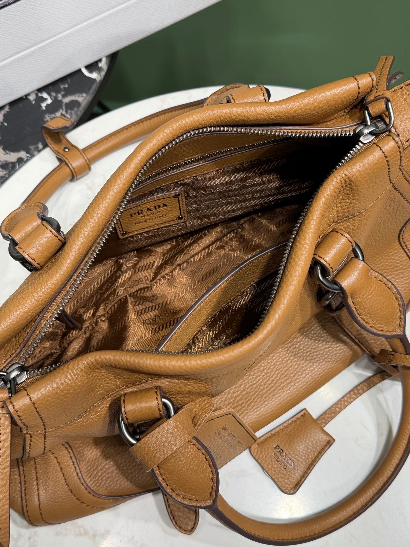 Prada large leather tote bag