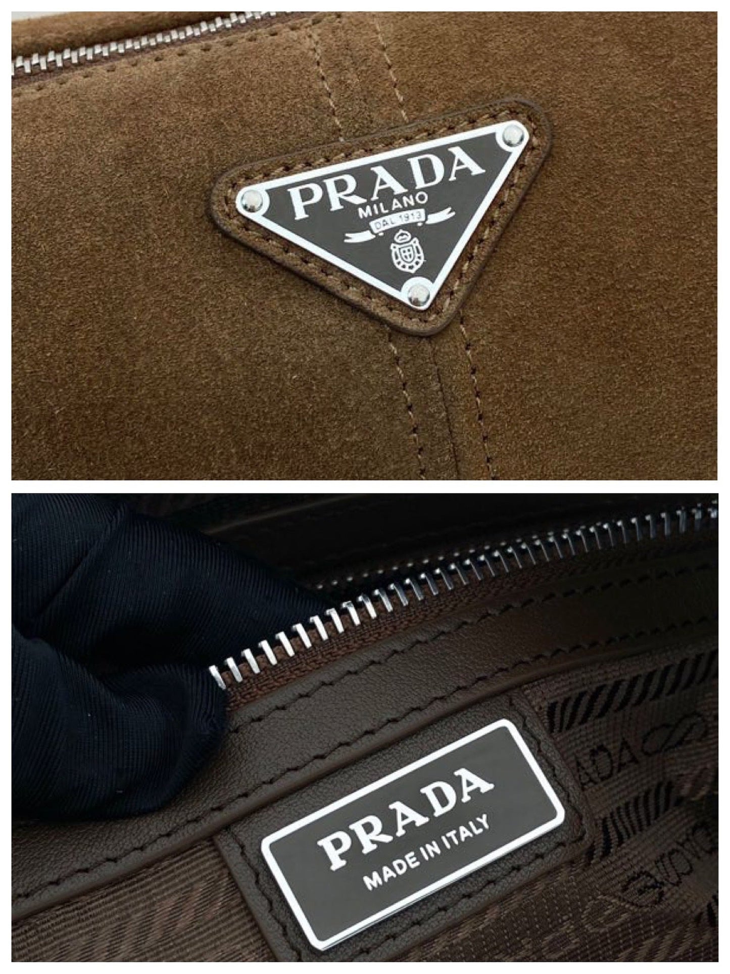 Prada suede shoulder bag