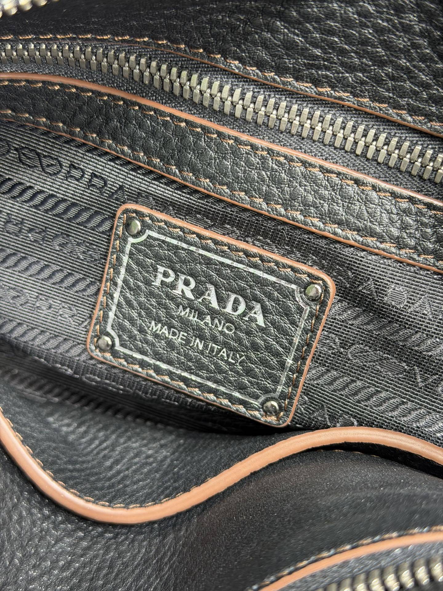 Prada large leather tote bag