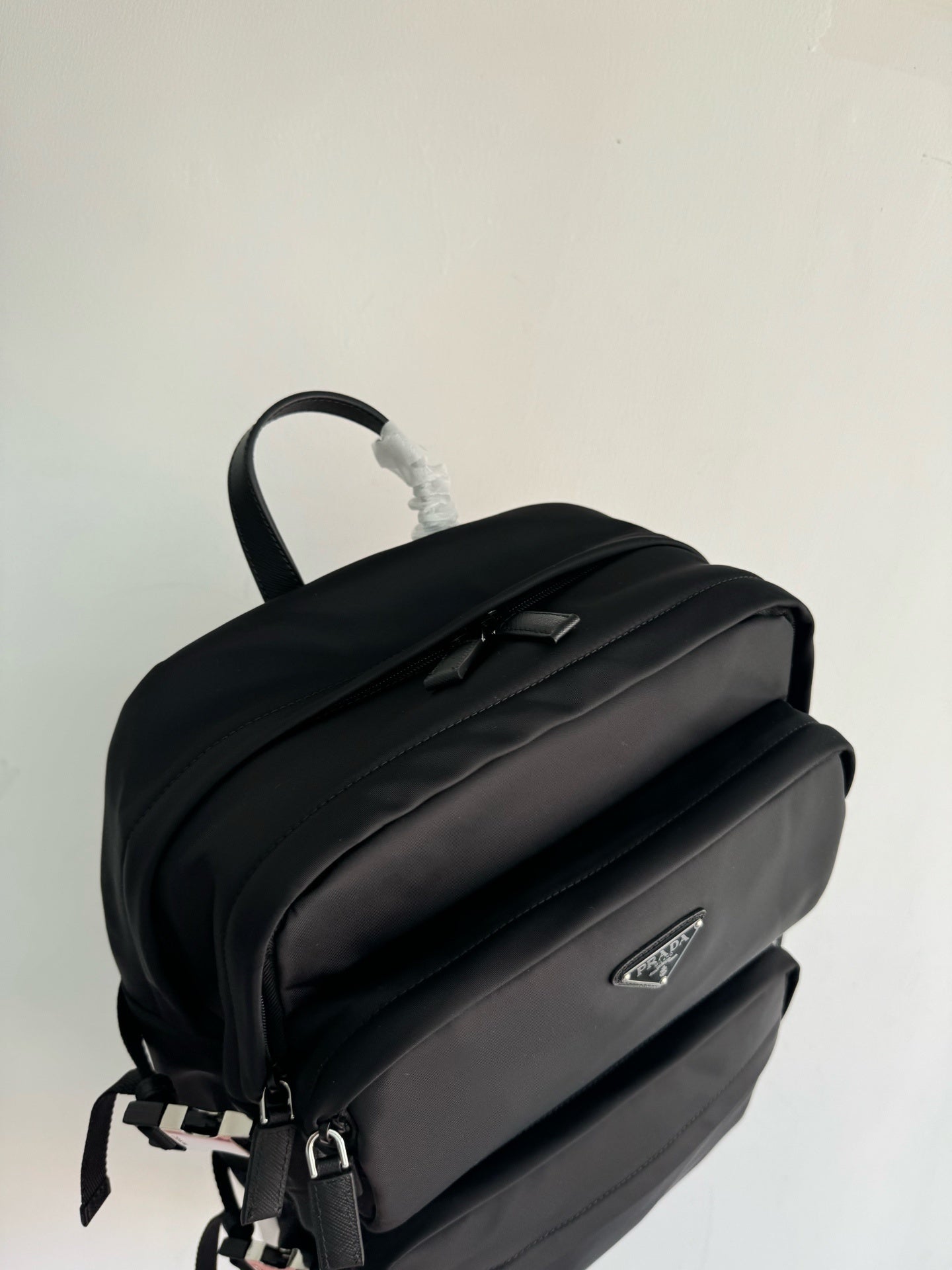 Re-Nylon and Saffiano leather backpack