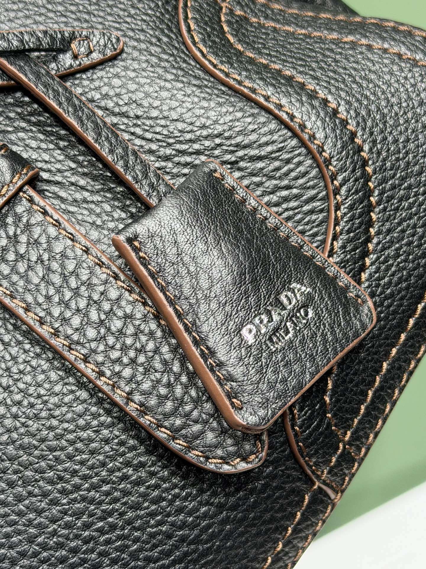 Prada large leather tote bag