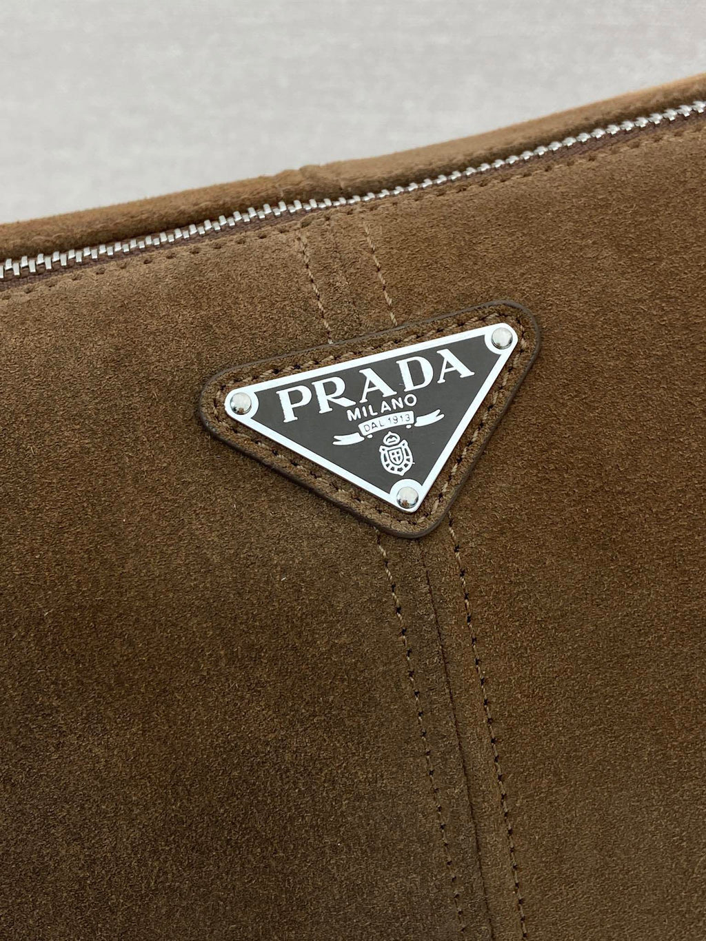 Prada suede shoulder bag