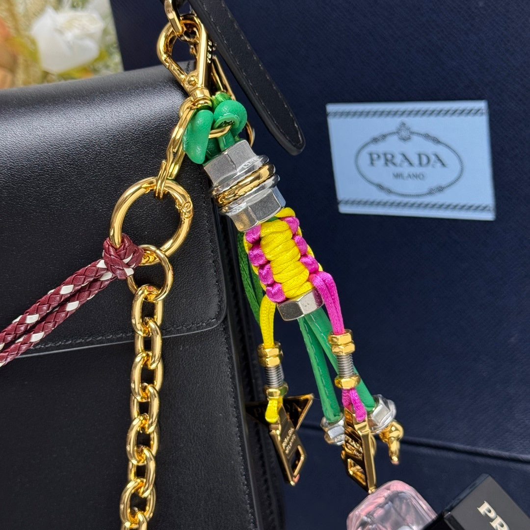 Prada Soft Sound large leather shoulder bag with charms