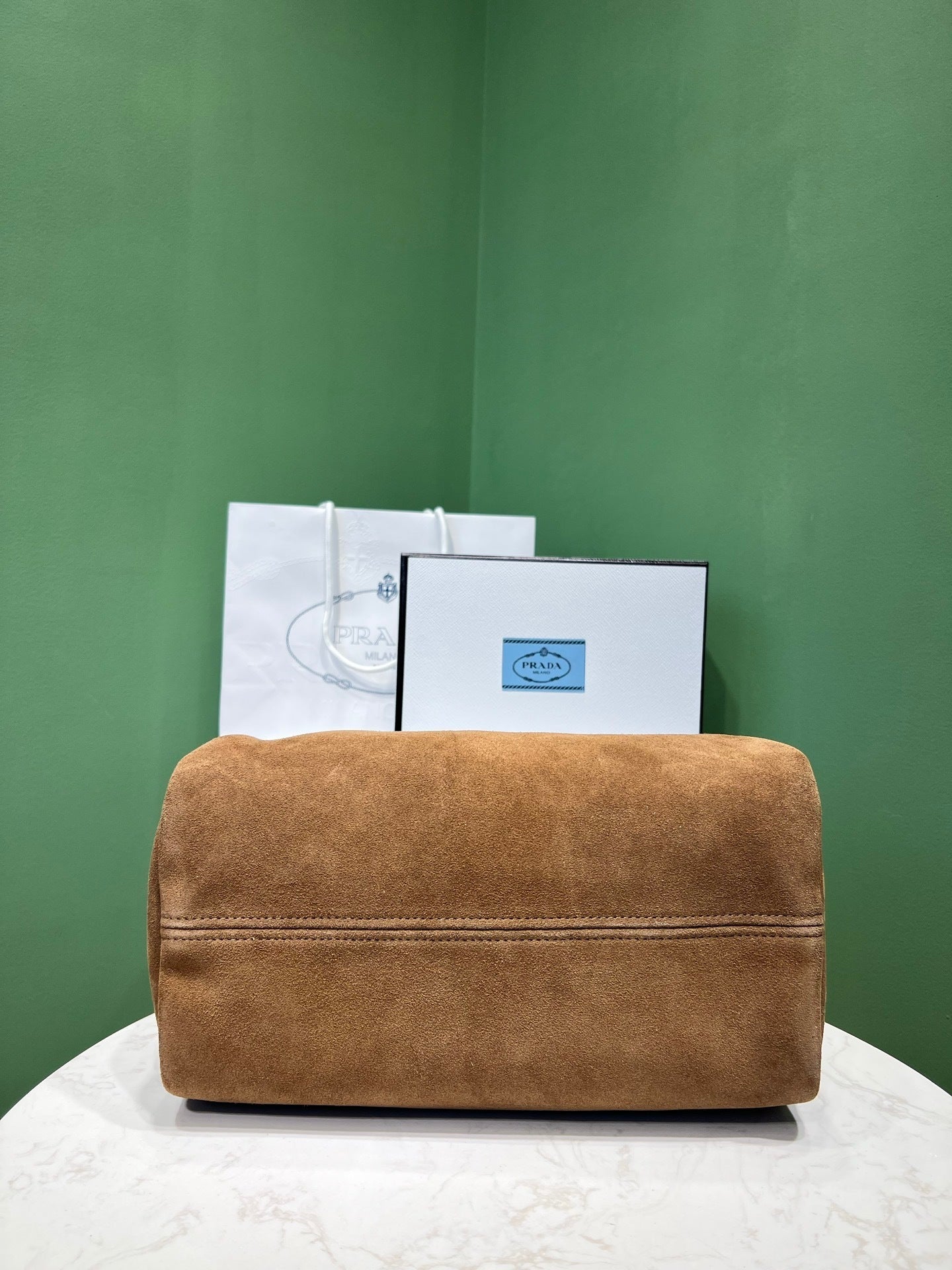 Prada suede shoulder bag