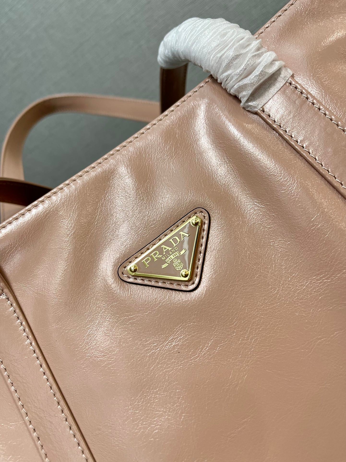 Prada large leather tote bag