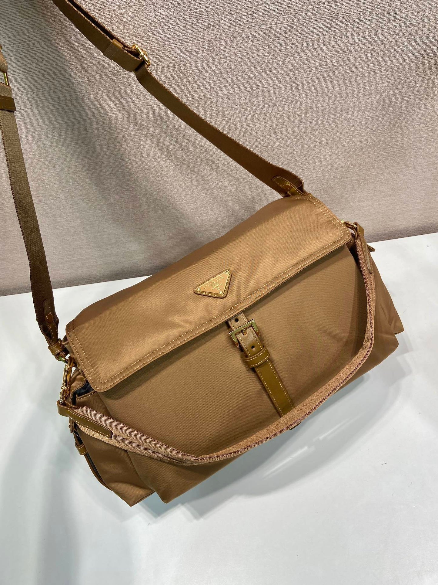Prada Explore large Re-Nylon shoulder bag with flap