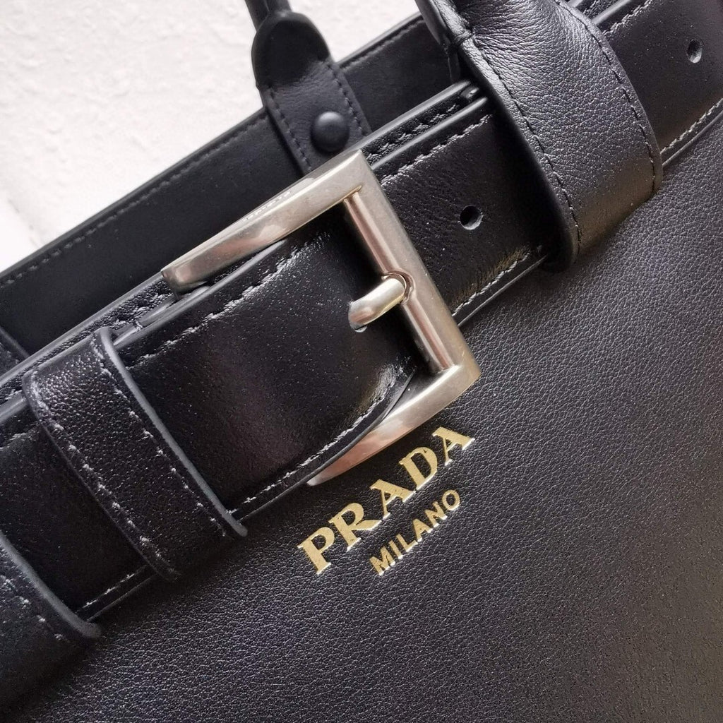 Prada Buckle small leather handbag with belt