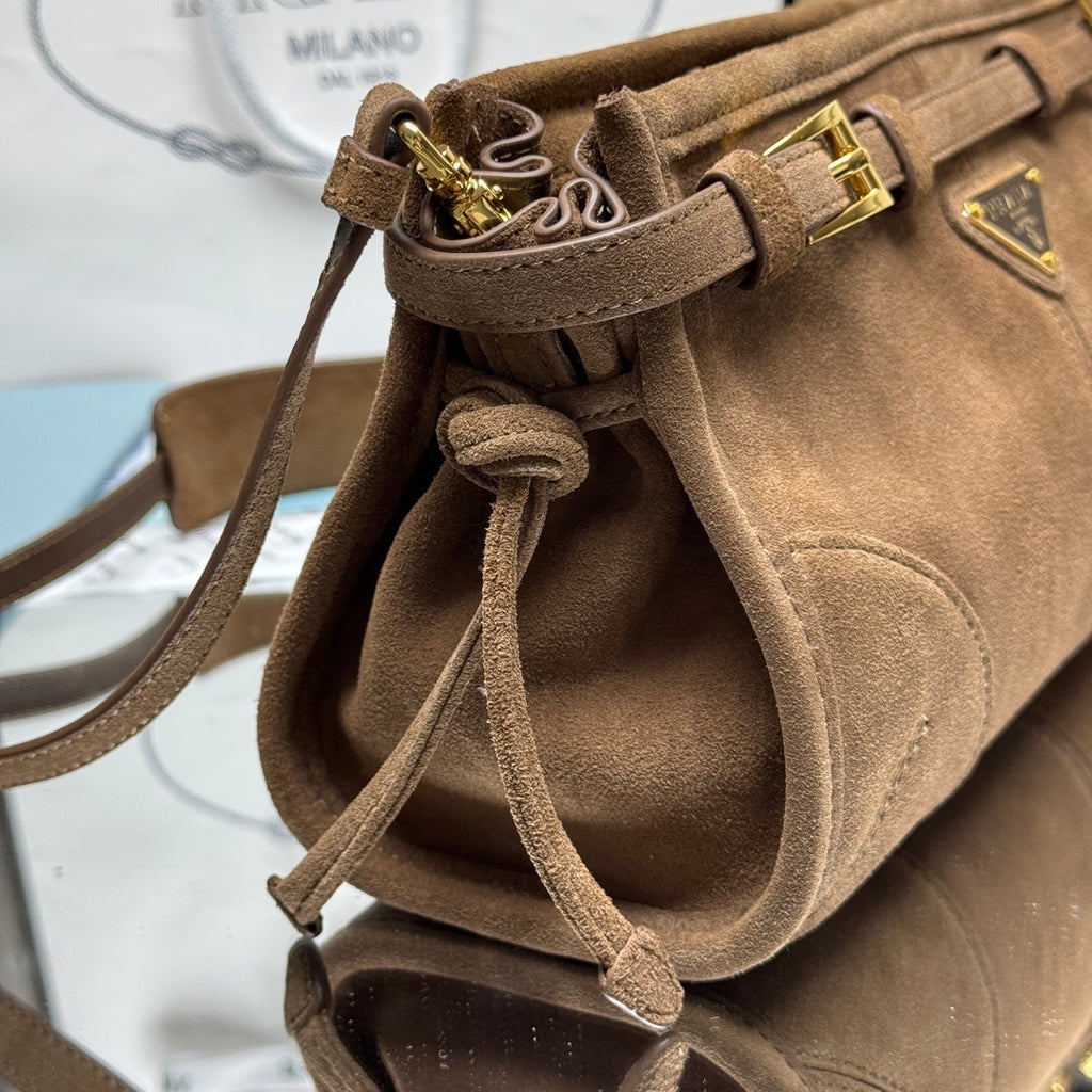 Prada Bonnie small suede shoulder bag