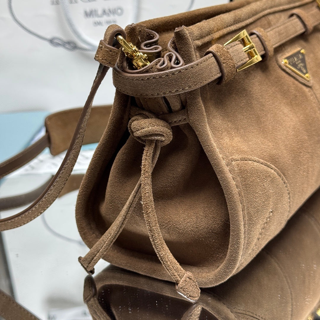 Prada Bonnie small suede shoulder bag