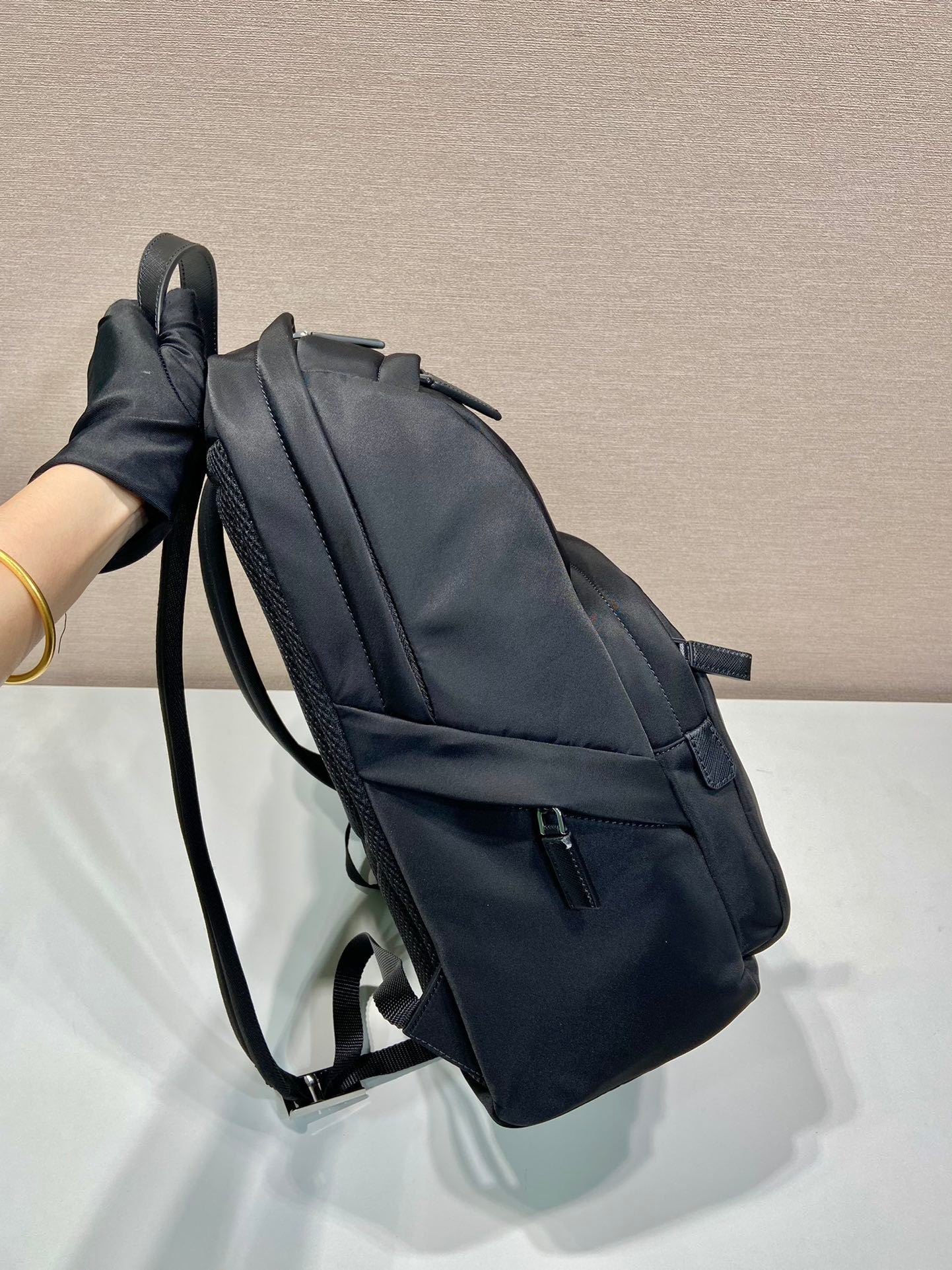 Prada Re-Nylon and Saffiano leather backpack