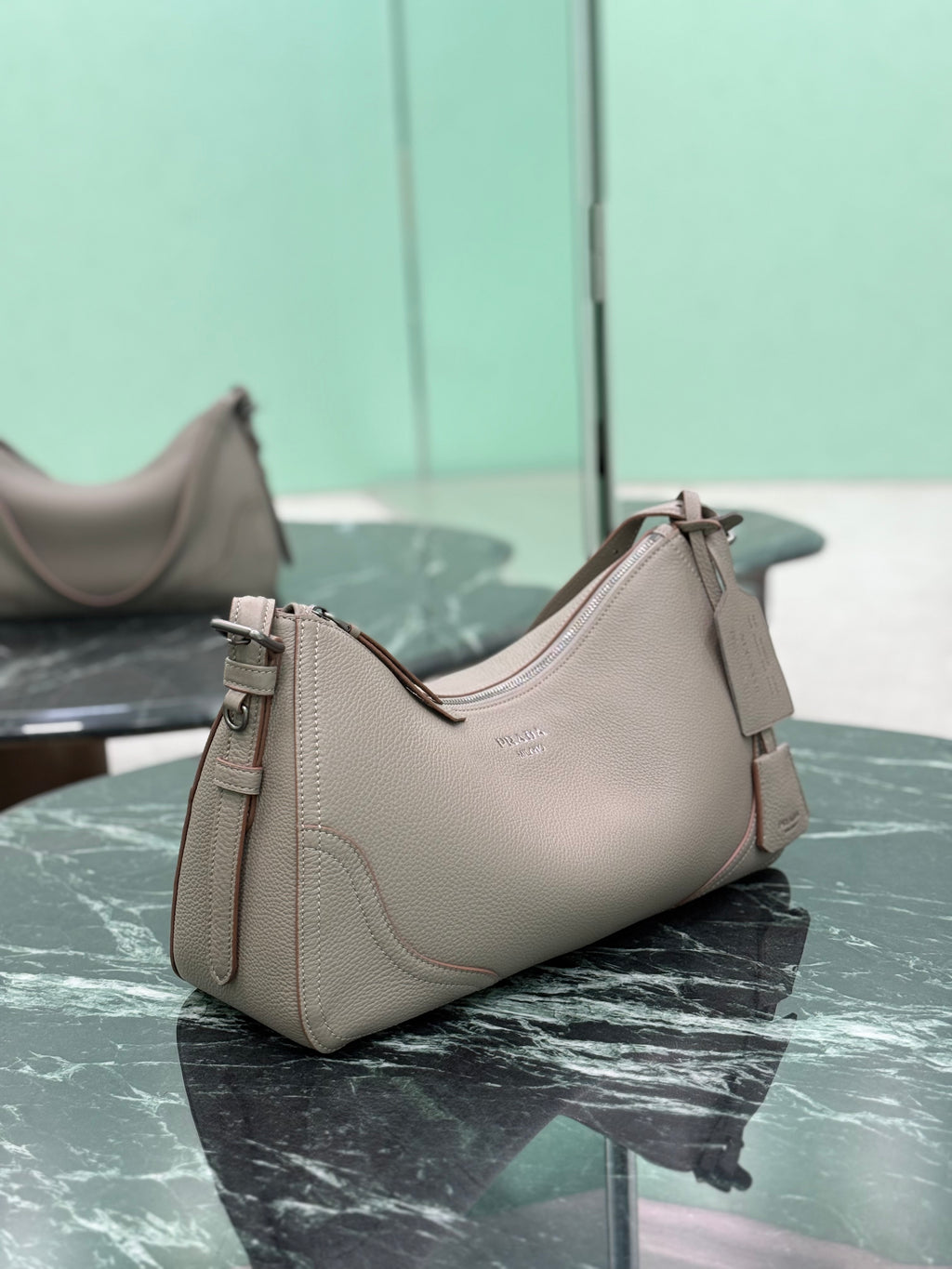 Prada Aimee large leather shoulder bag