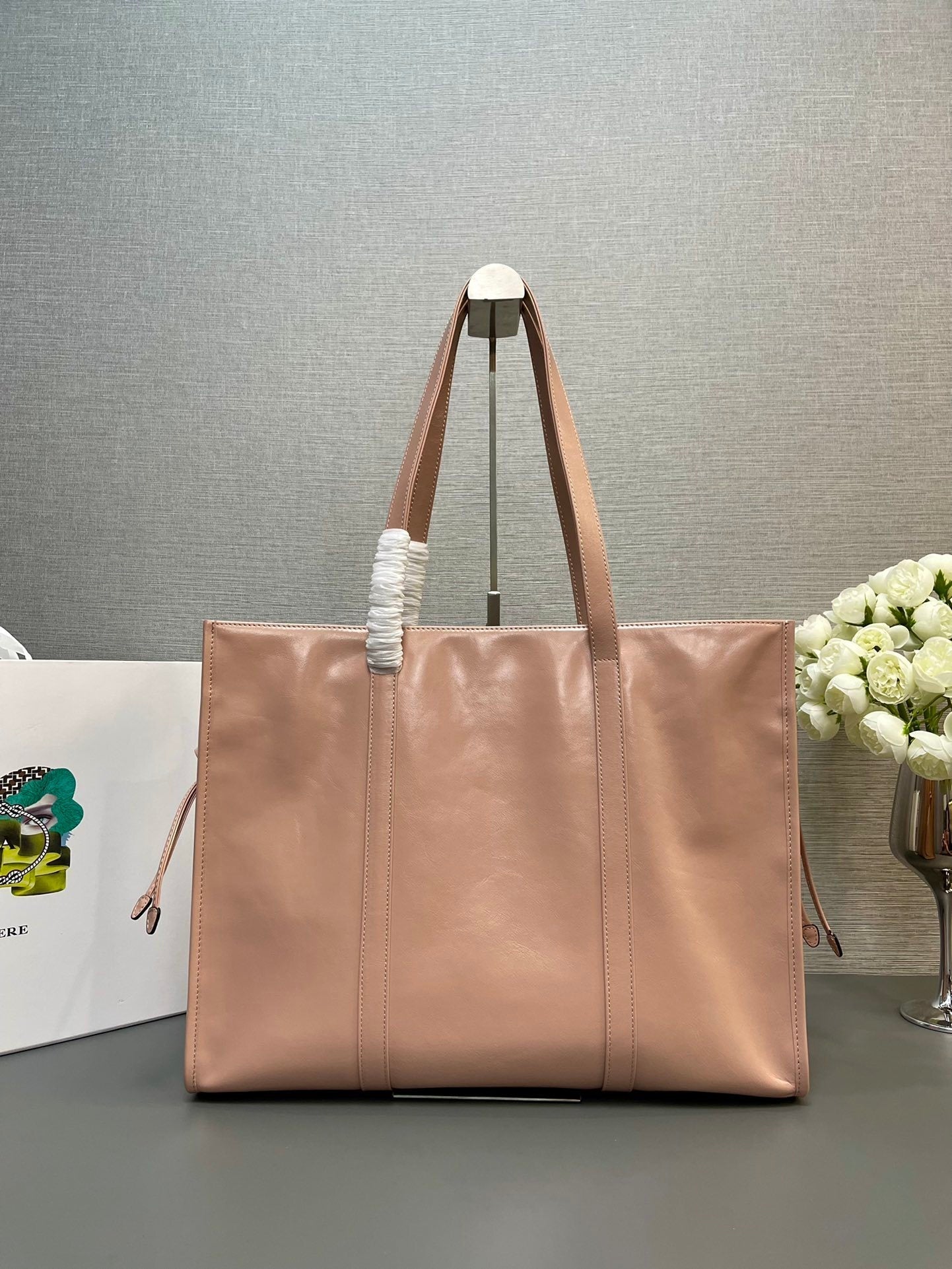 Prada large leather tote bag
