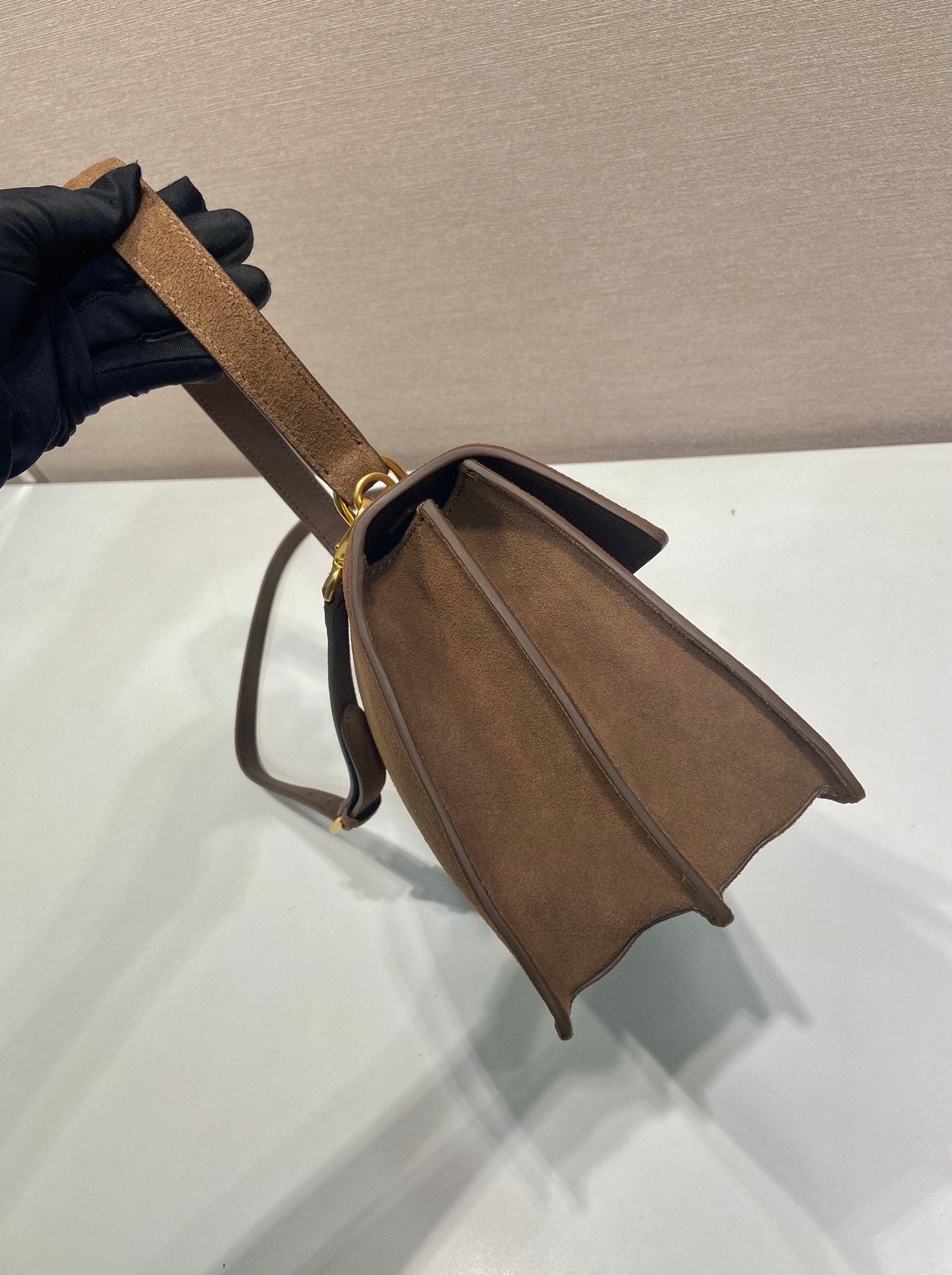 Prada Soft Sound medium suede shoulder bag