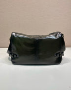 Prada Antiqued leather zipper shoulder bag