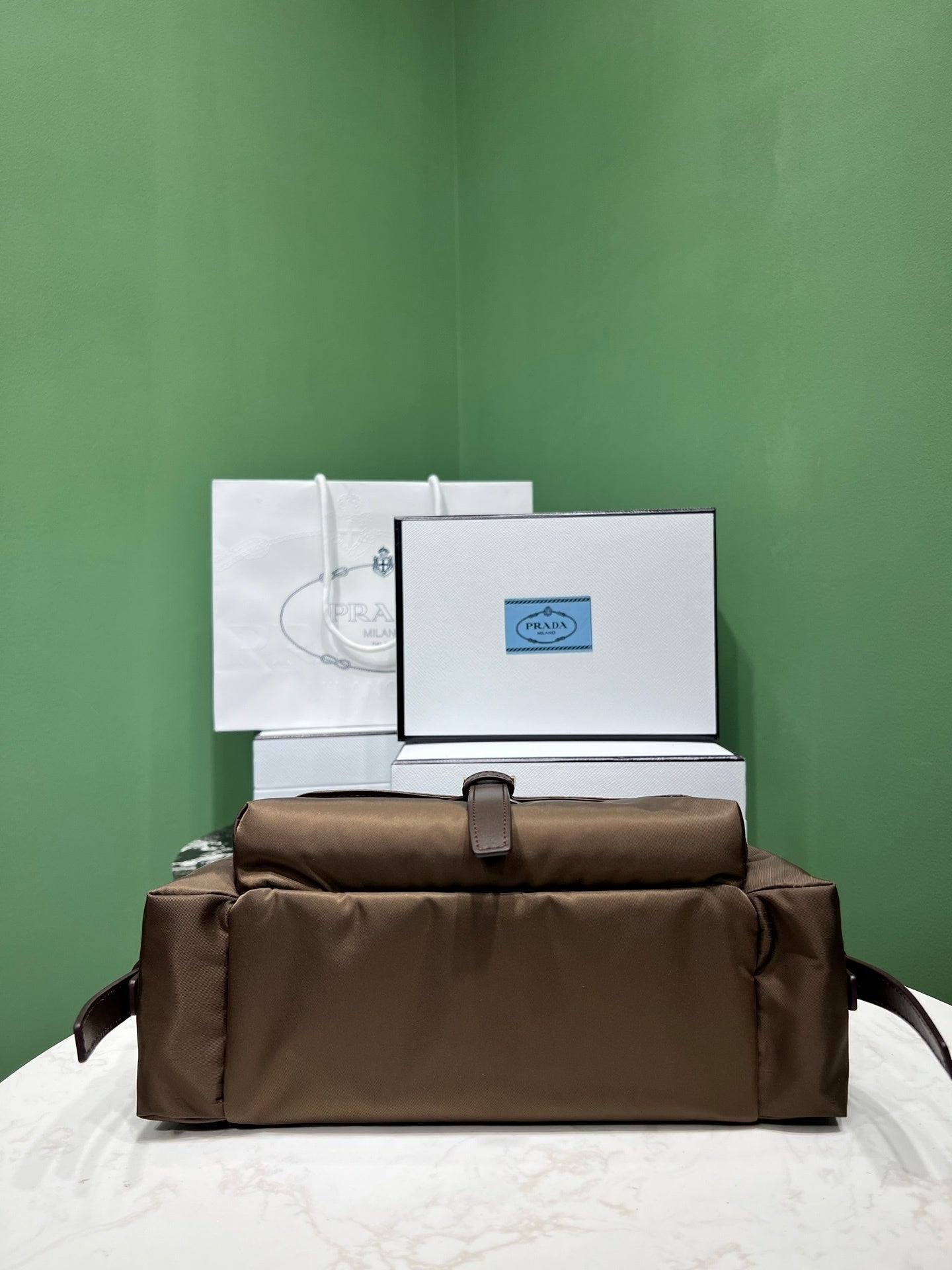 Prada Explore medium Re-Nylon shoulder bag with flap