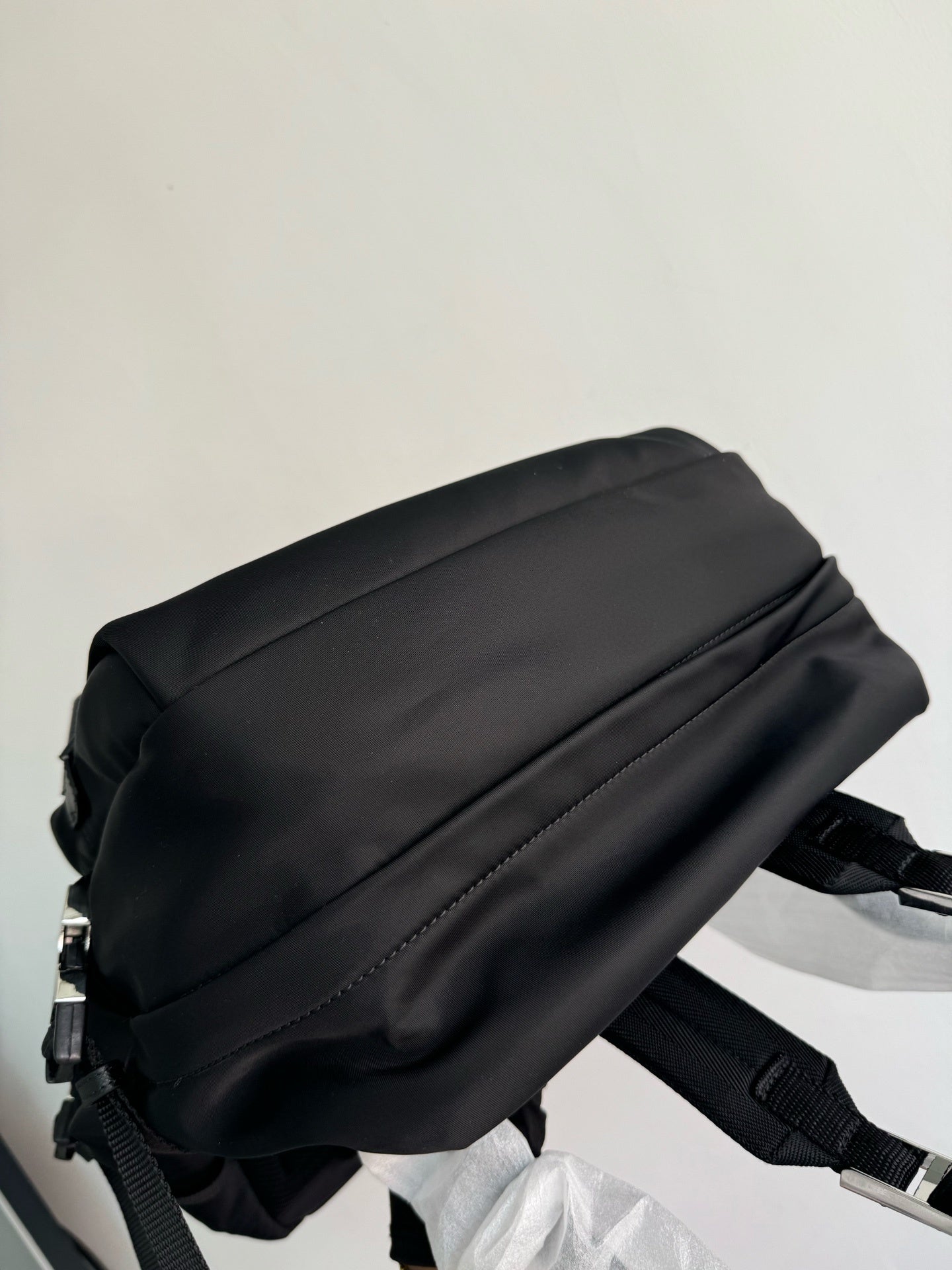 Re-Nylon and Saffiano leather backpack