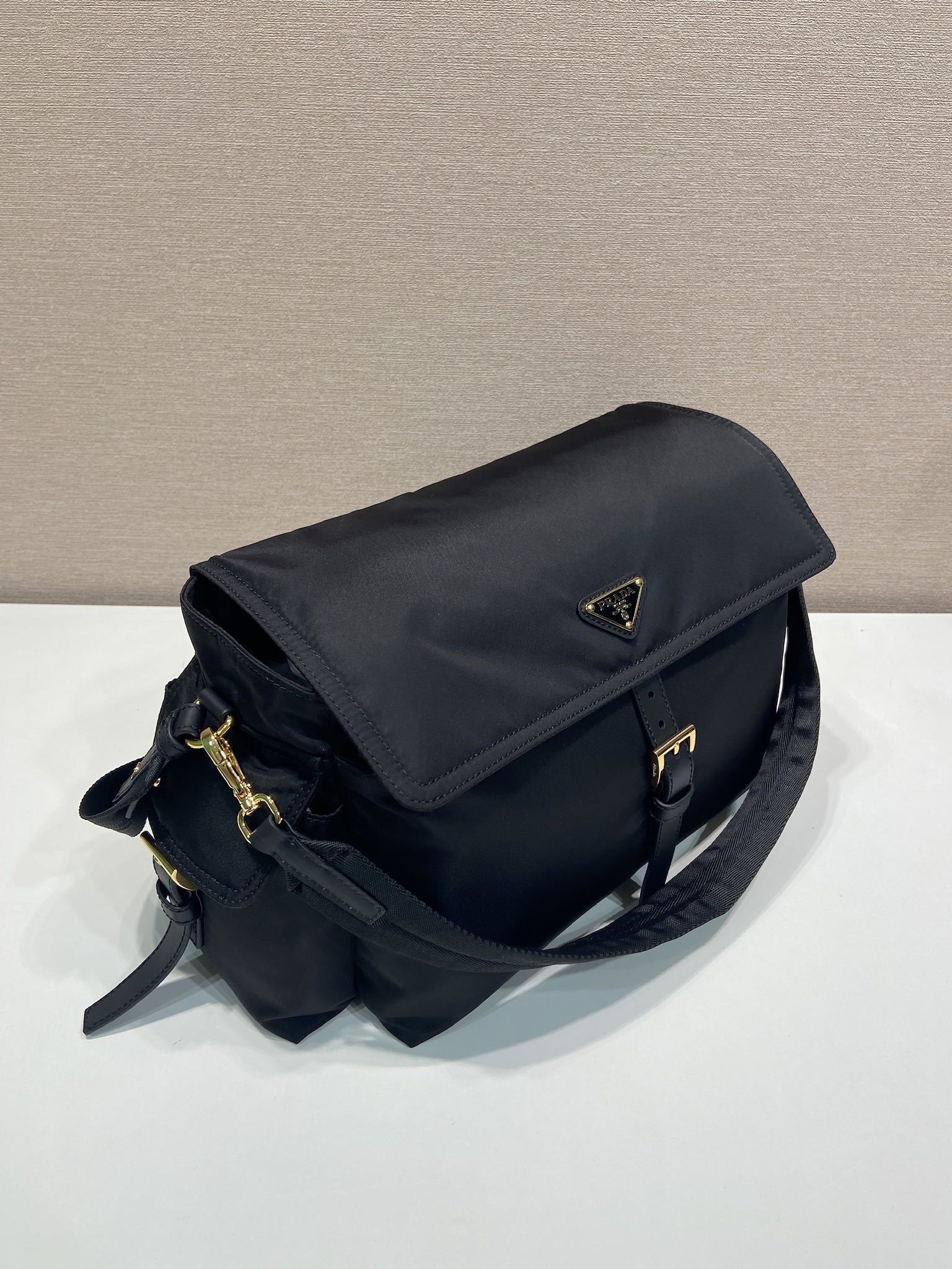 Prada Explore large Re-Nylon shoulder bag with flap