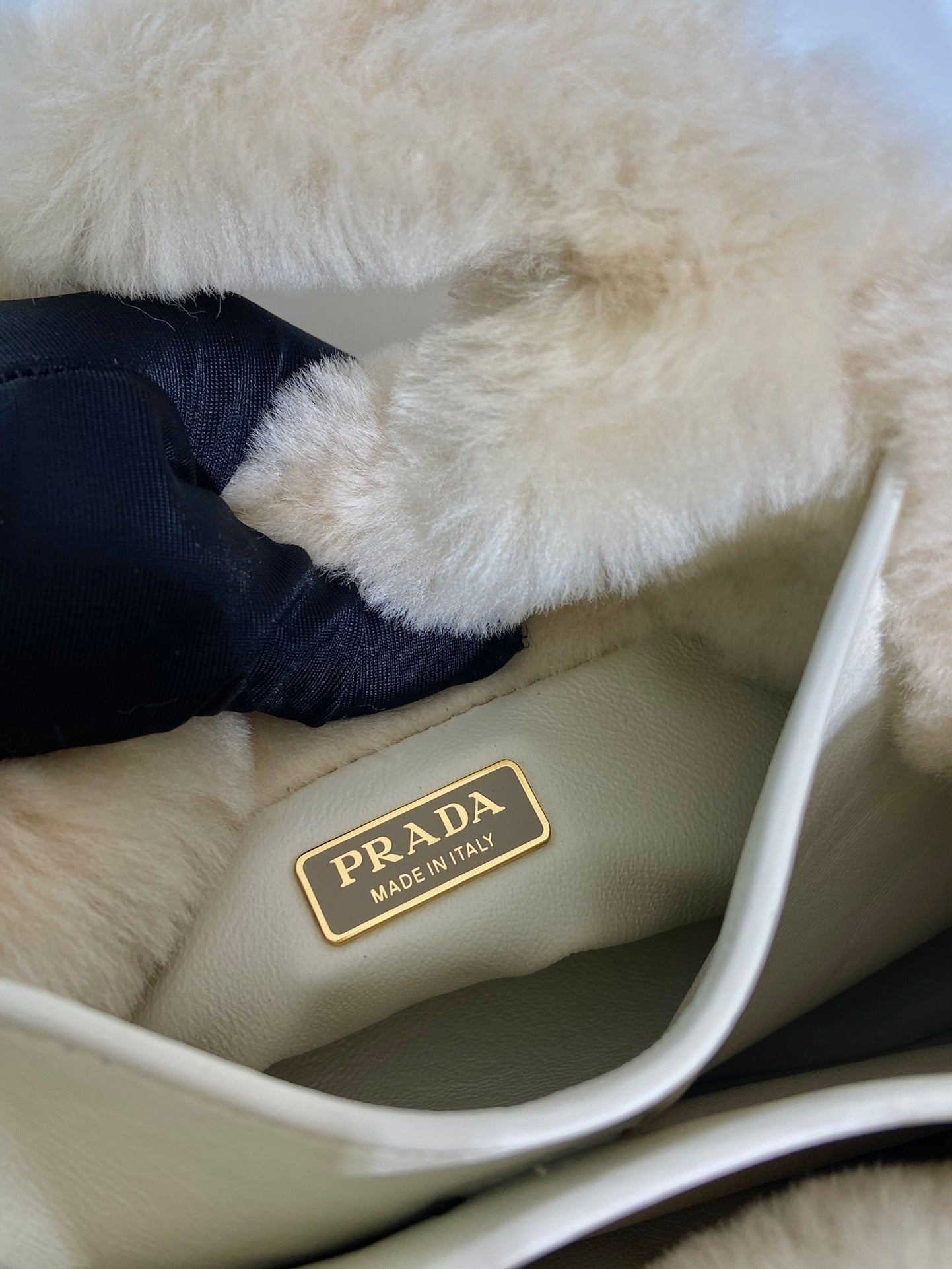 Prada shearling mini handbag
