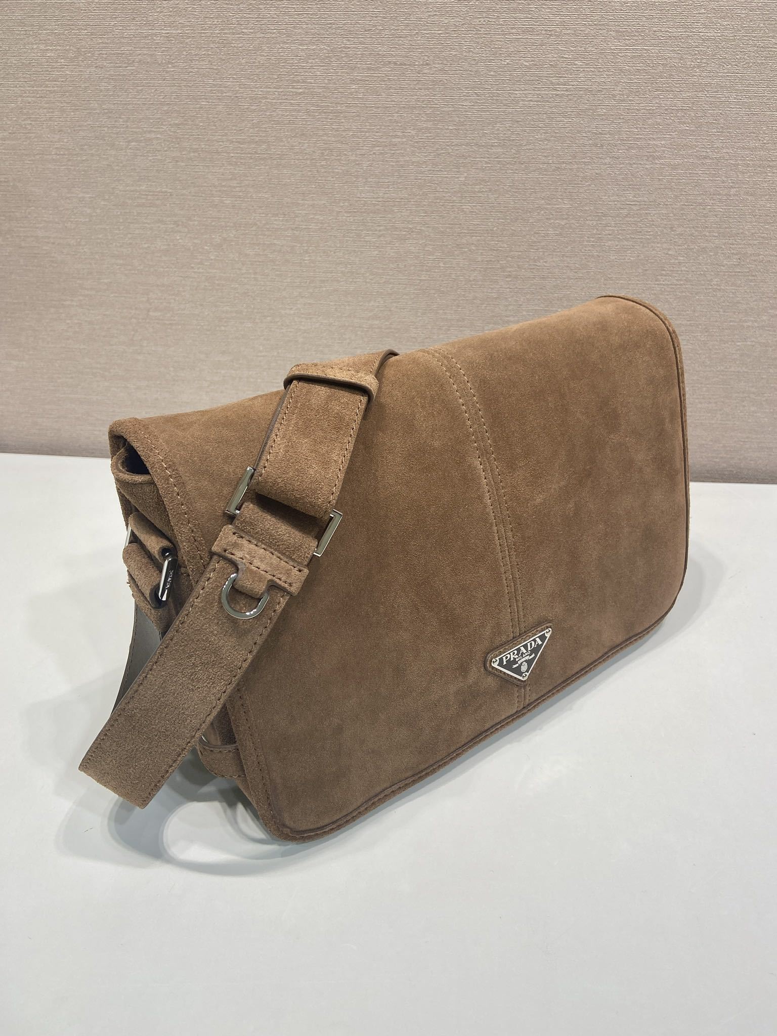 Prada suede shoulder bag