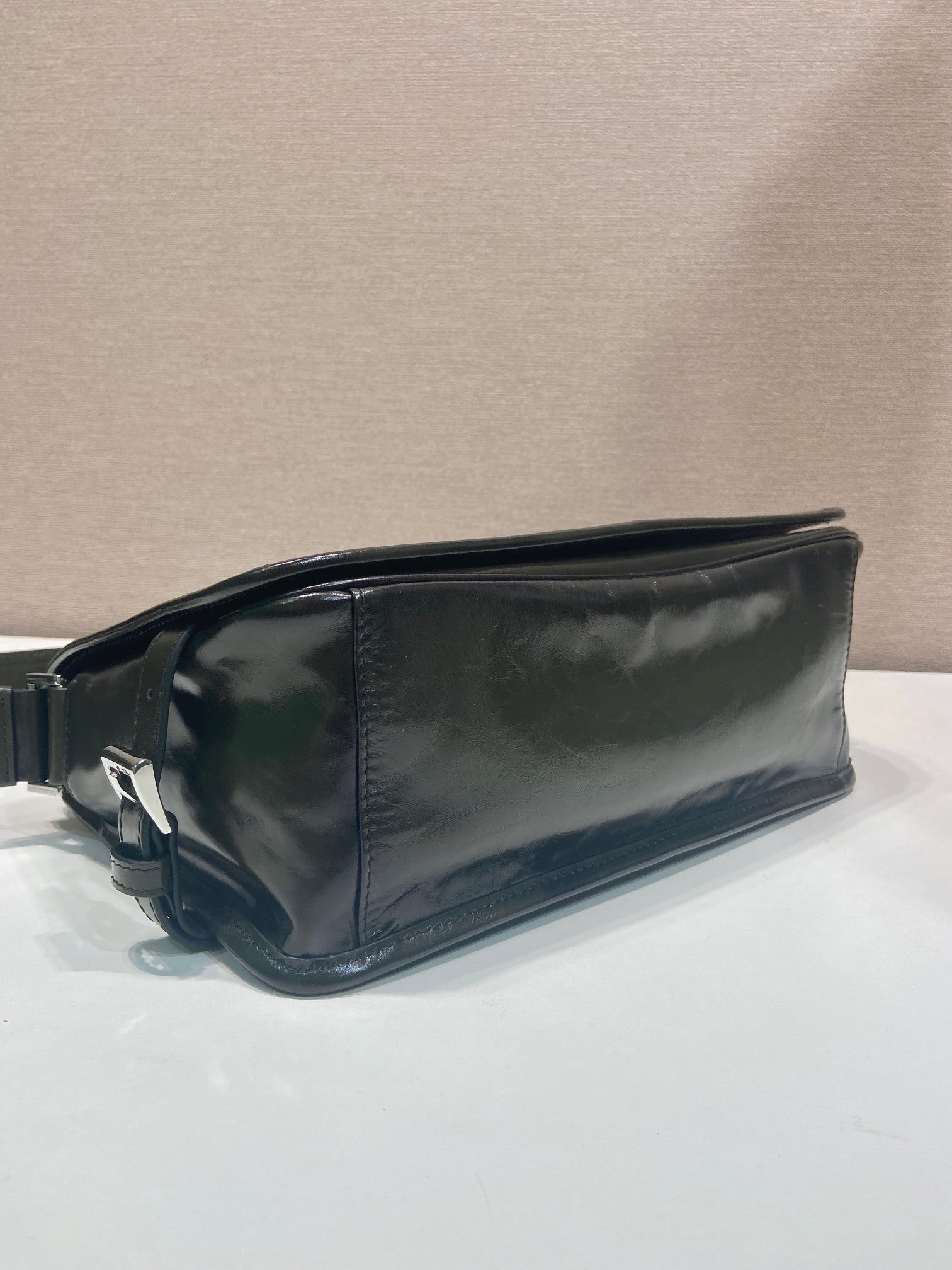 Prada Antiqued leather shoulder bag