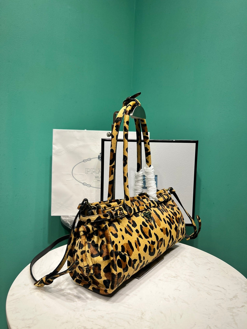 Prada Bonnie medium printed leather handbag