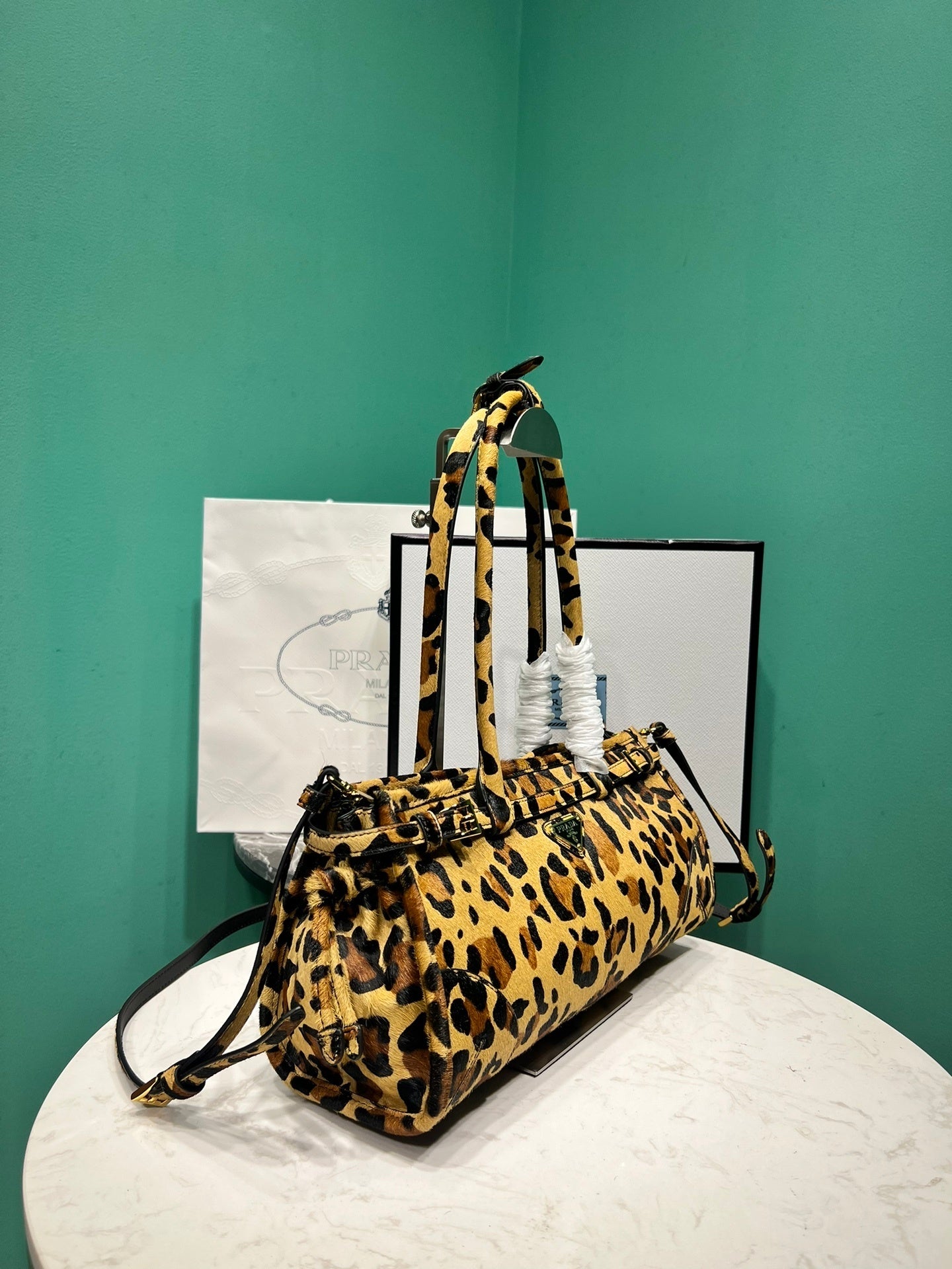 Prada Bonnie medium printed leather handbag