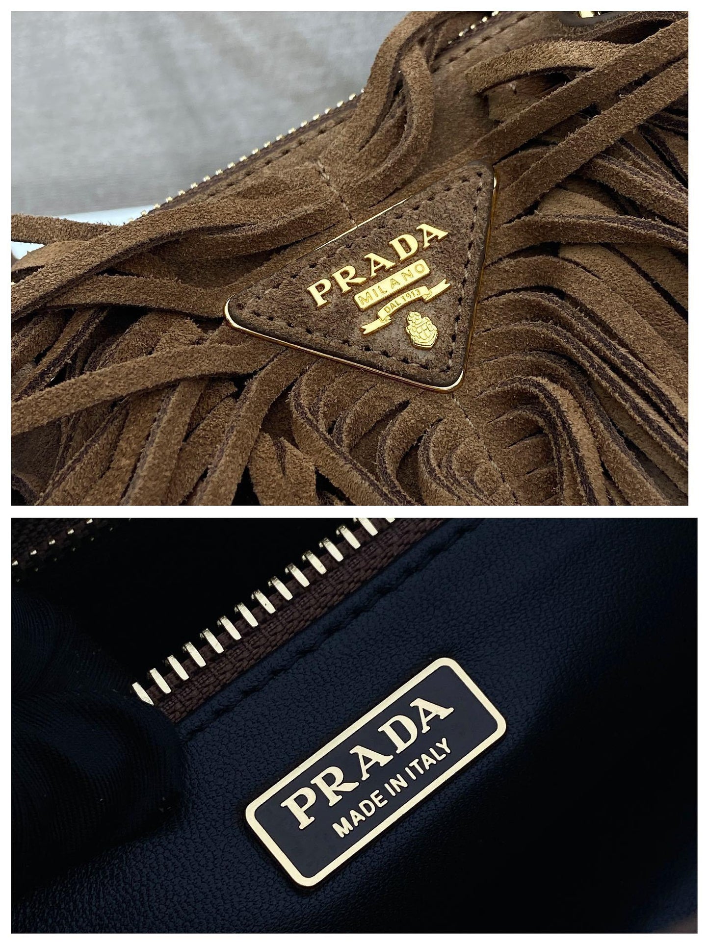 Prada Galleria medium suede bag with fringe