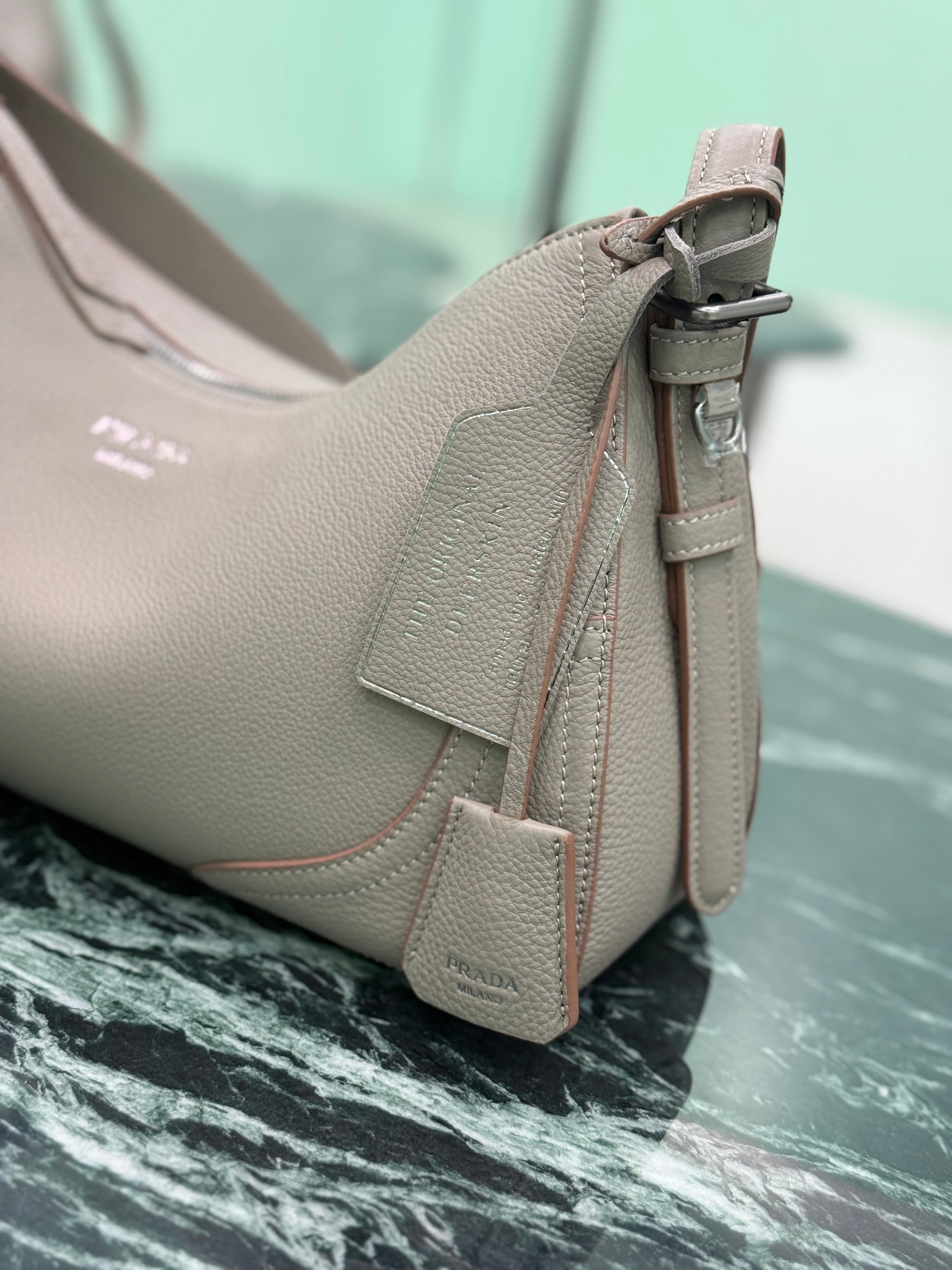 Prada Aimee large leather shoulder bag