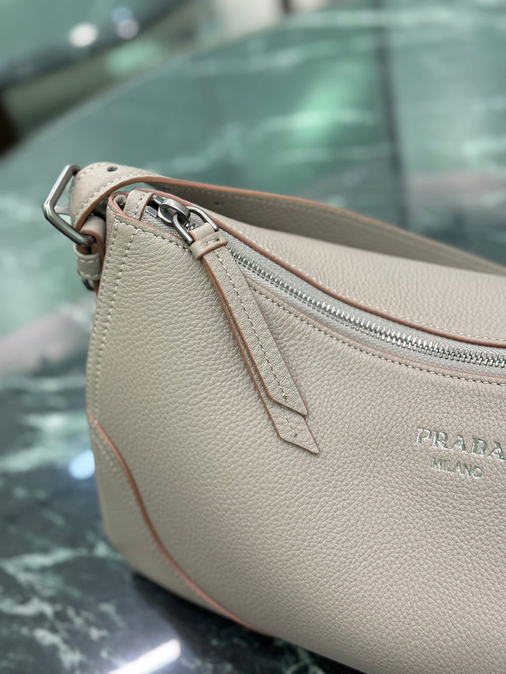 Prada Aimee large leather shoulder bag