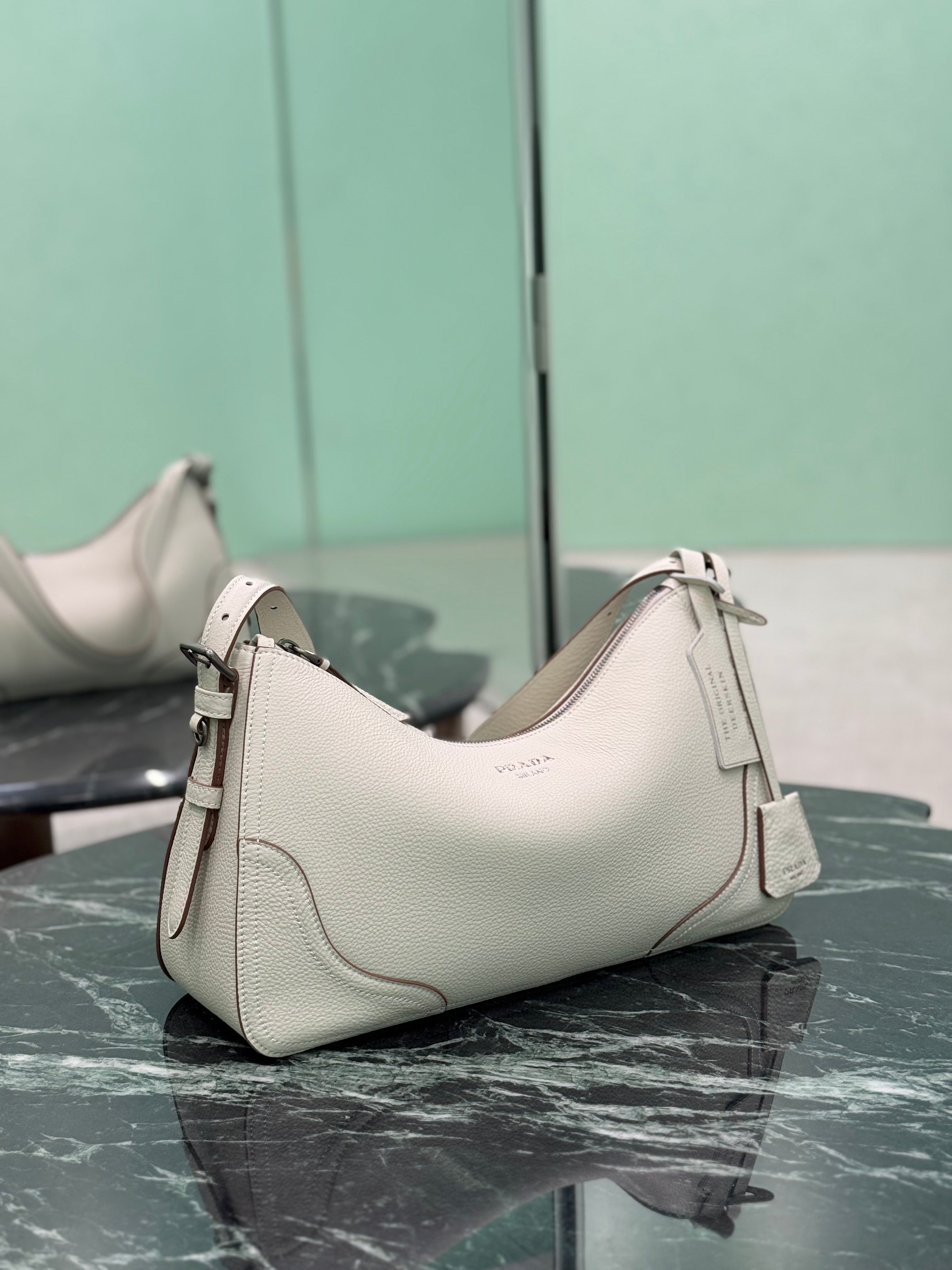 Prada Aimee large leather shoulder bag