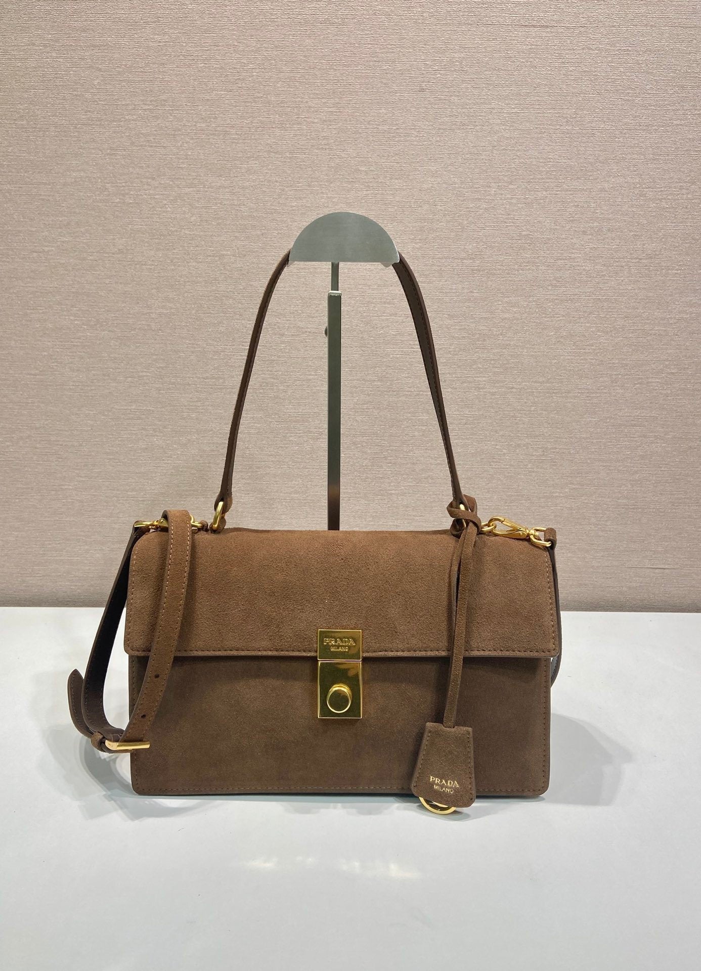 Prada Soft Sound medium suede shoulder bag
