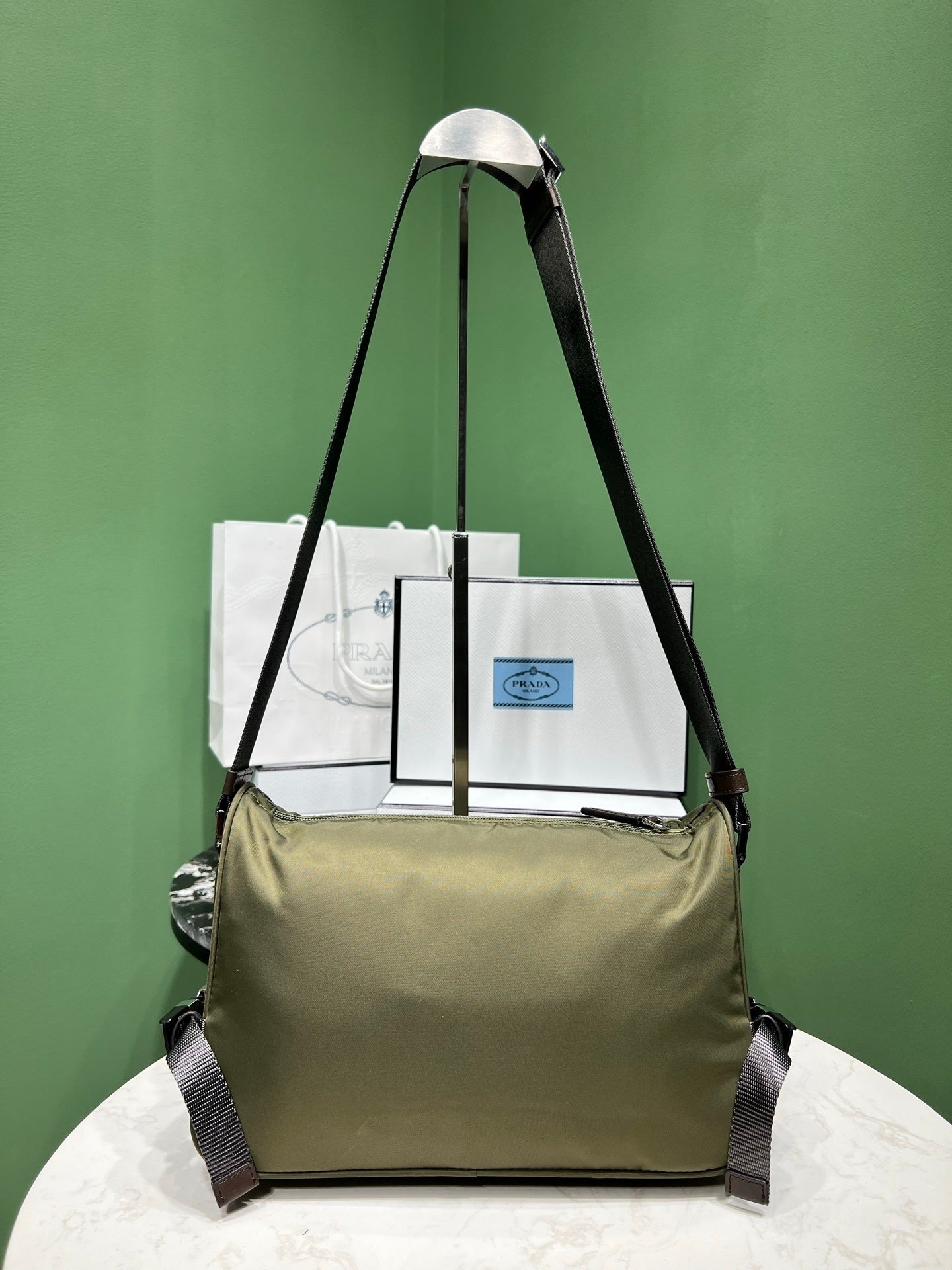 Prada Speedrock Re-Nylon and leather shoulder bag