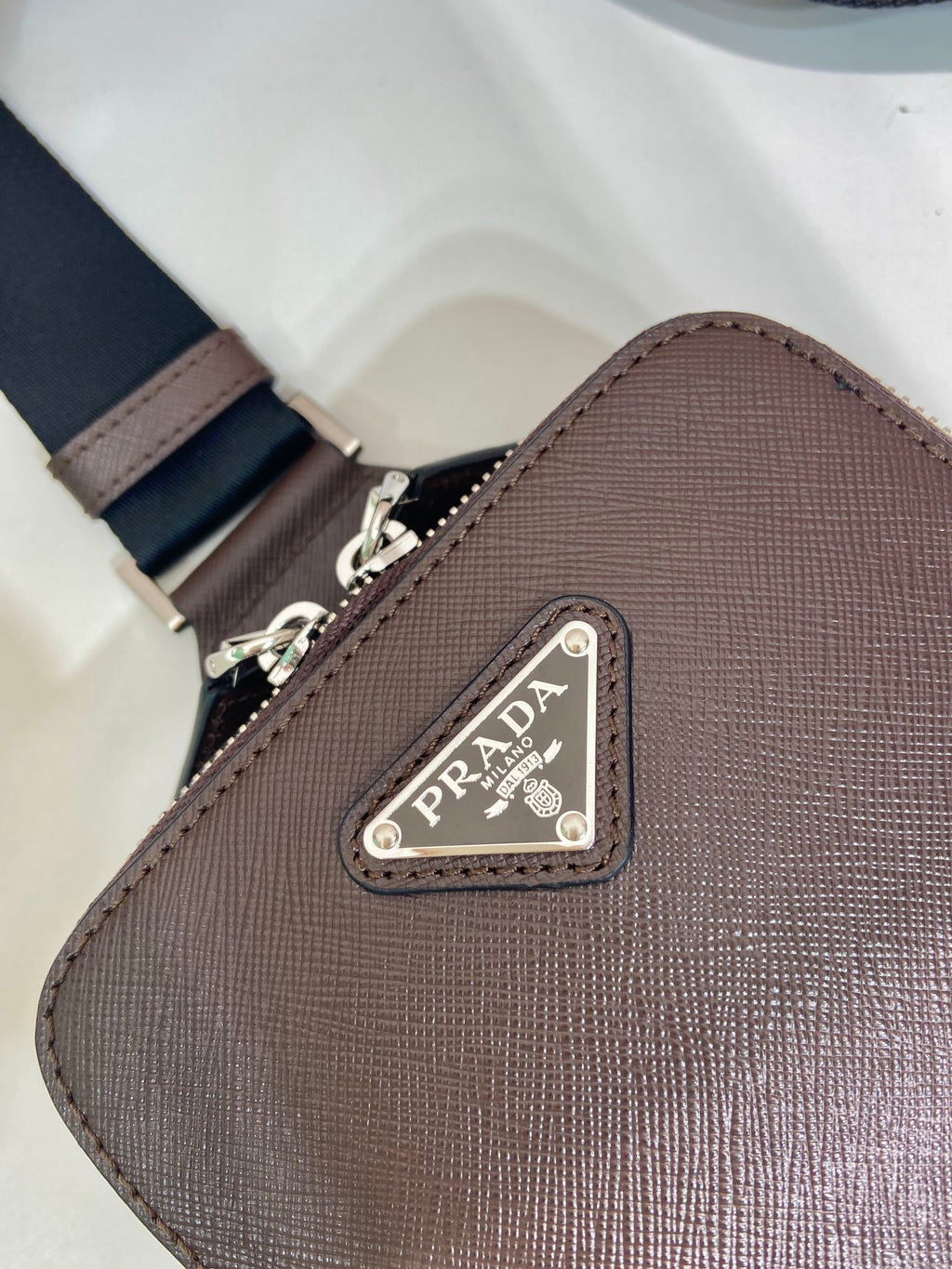 Prada Brique Saffiano leather bag