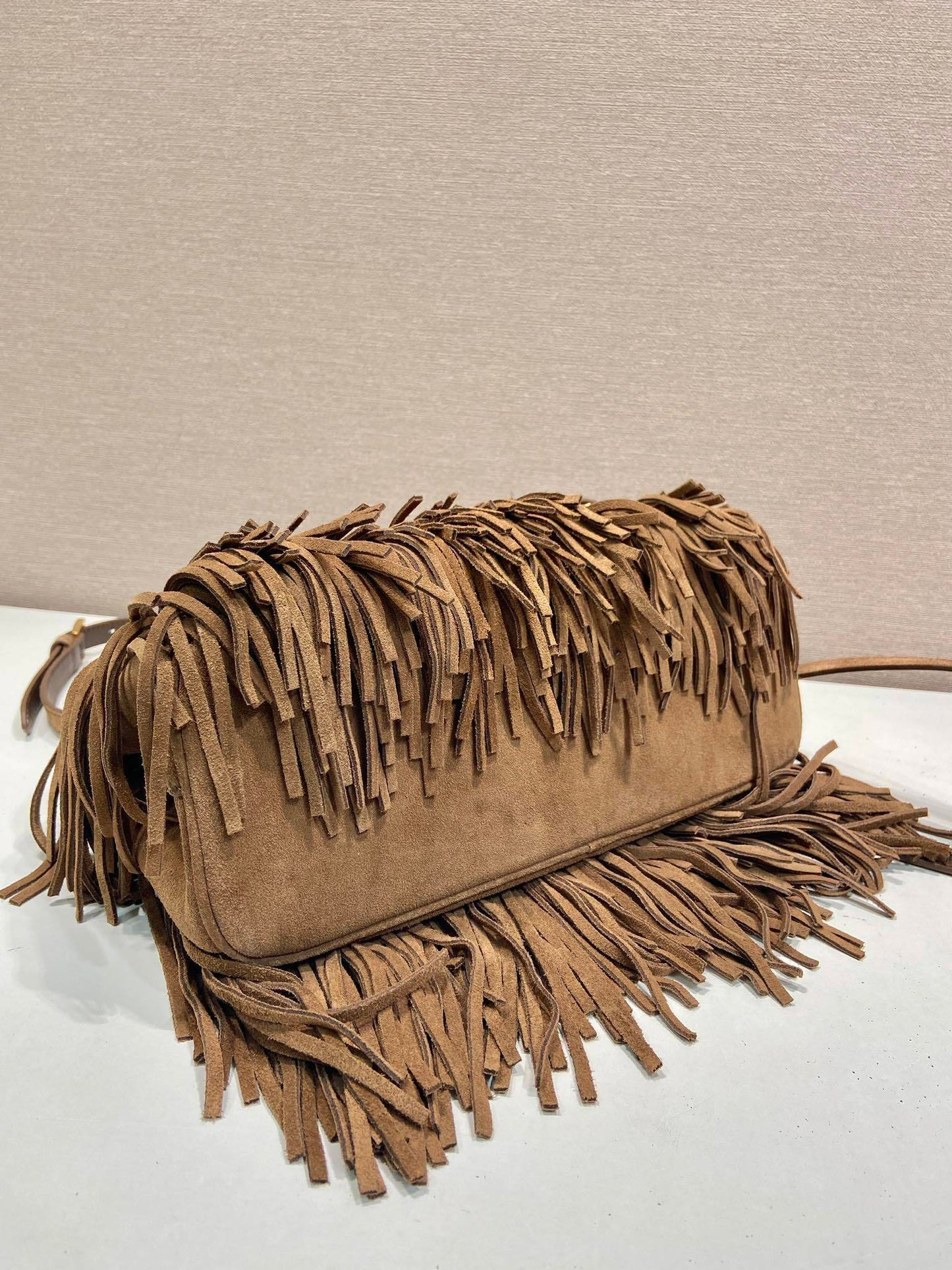 Prada Galleria medium suede bag with fringe