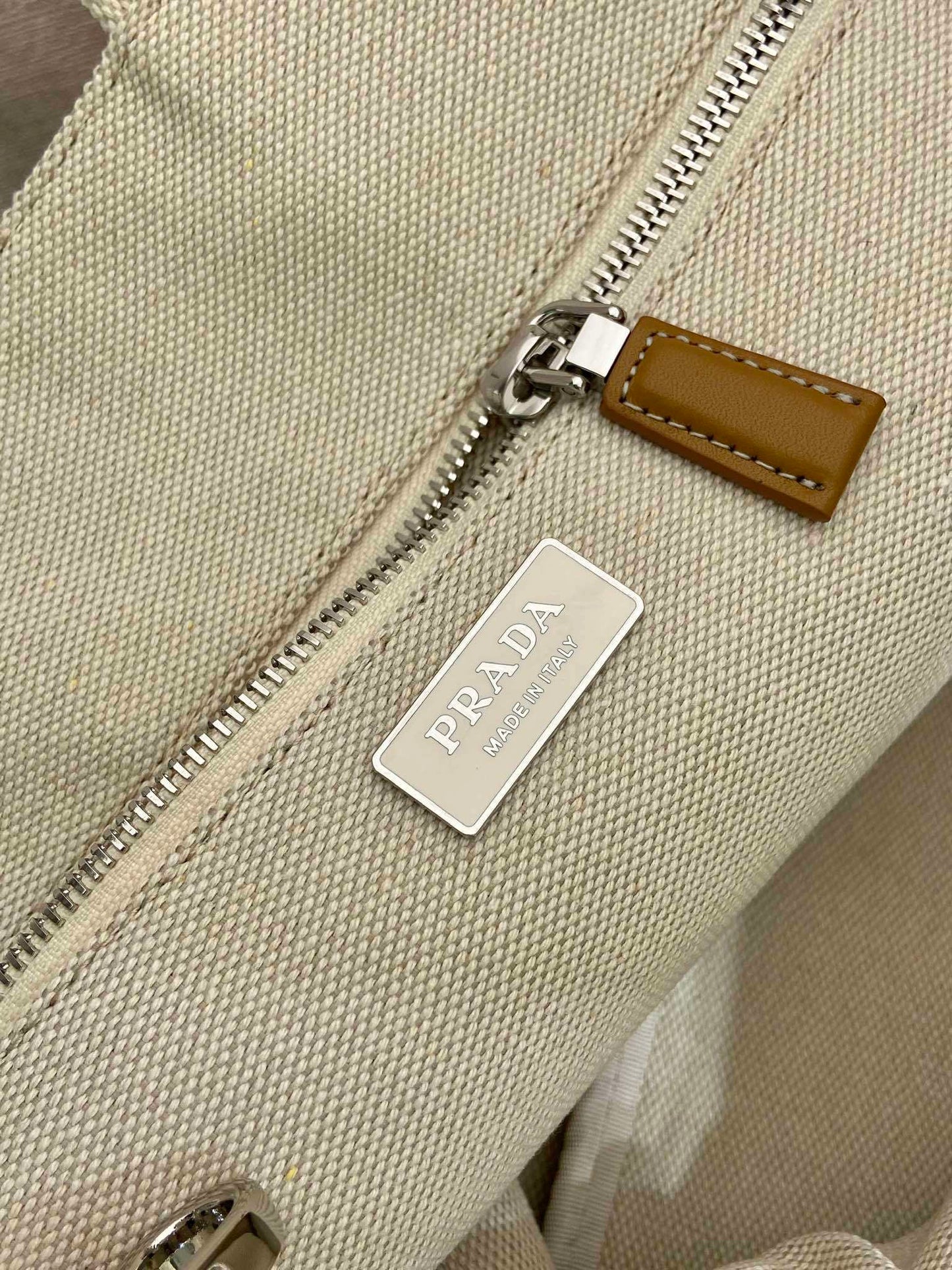 Prada Jardiniere extra-large linen blend tote bag