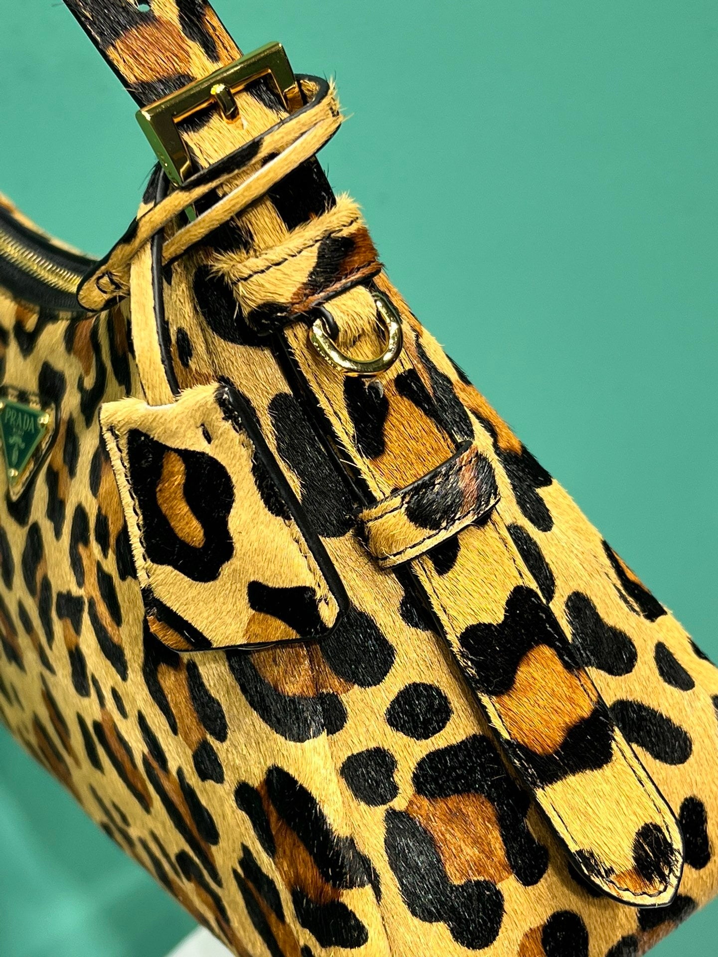 Prada Aimee medium printed leather shoulder bag