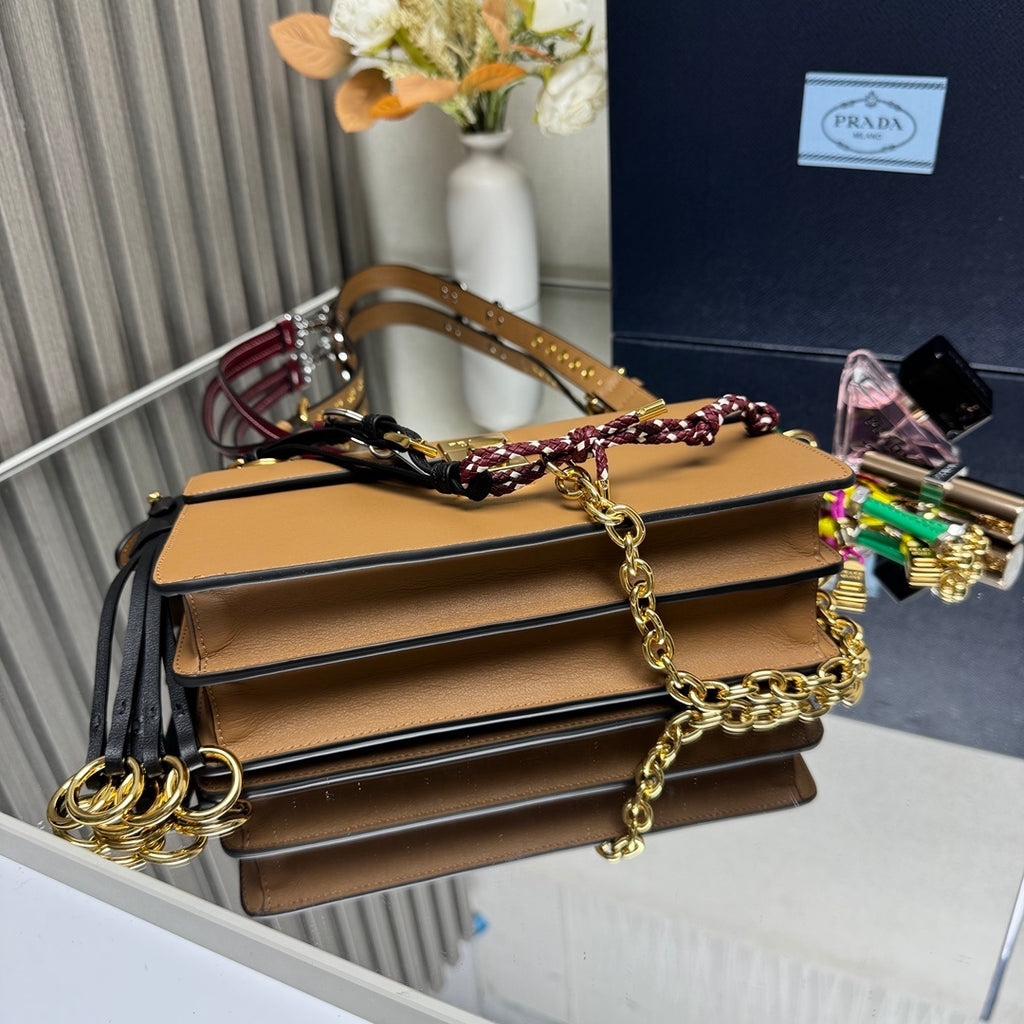 Prada Soft Sound small leather shoulder bag with charms