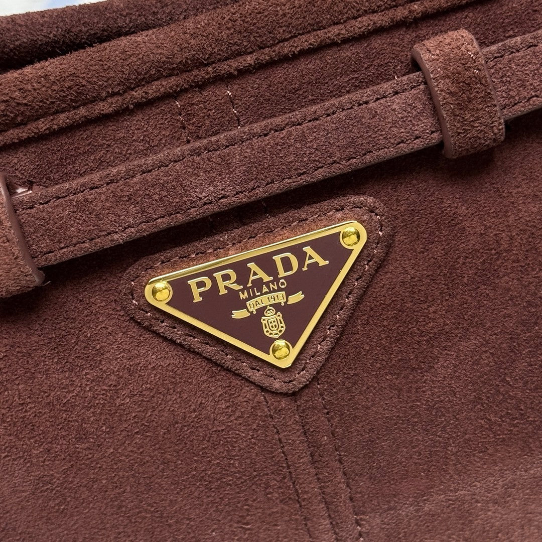 Prada Bonnie small suede shoulder bag