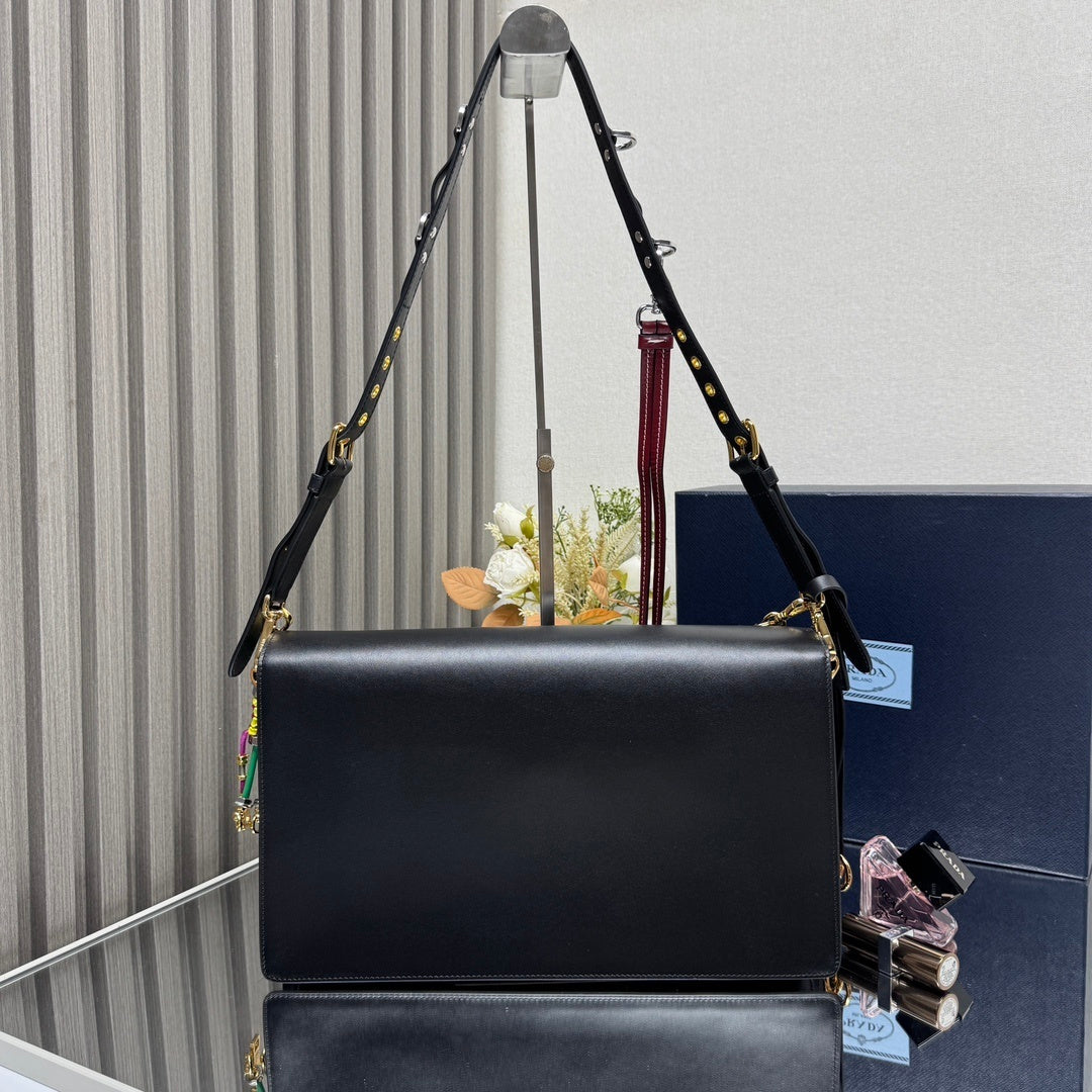 Prada Soft Sound large leather shoulder bag with charms