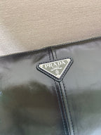 Prada Antiqued leather zipper shoulder bag