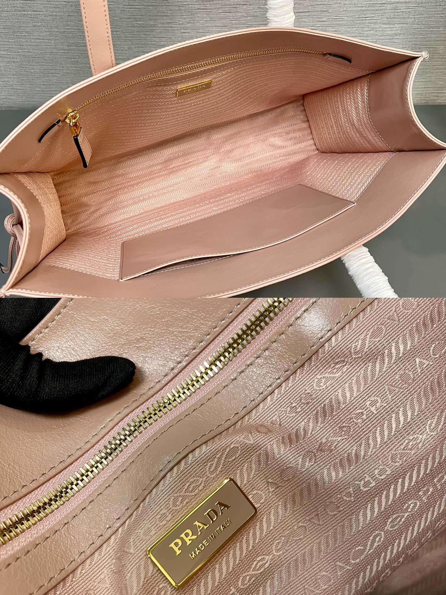 Prada large leather tote bag