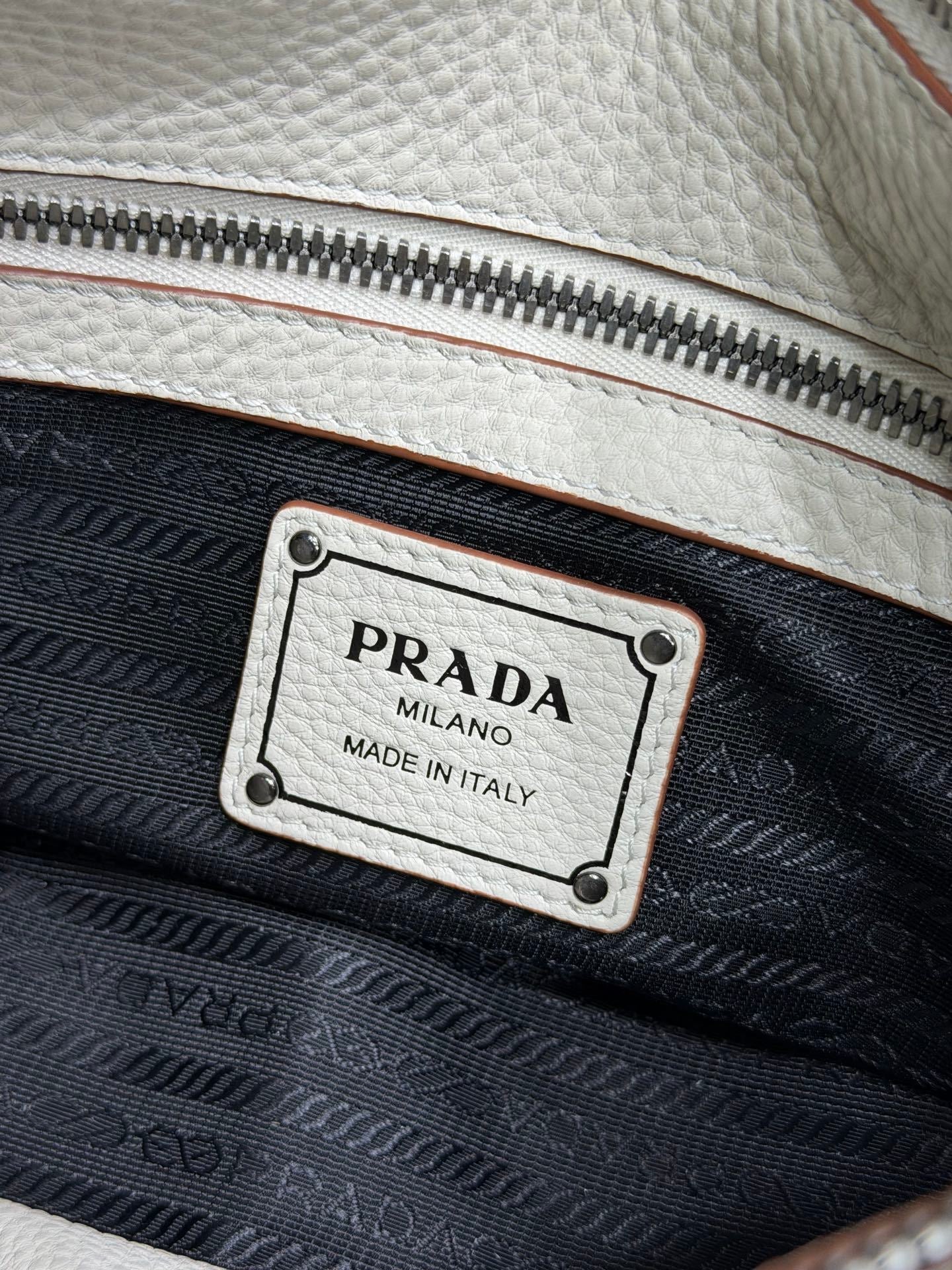 Prada large leather tote bag