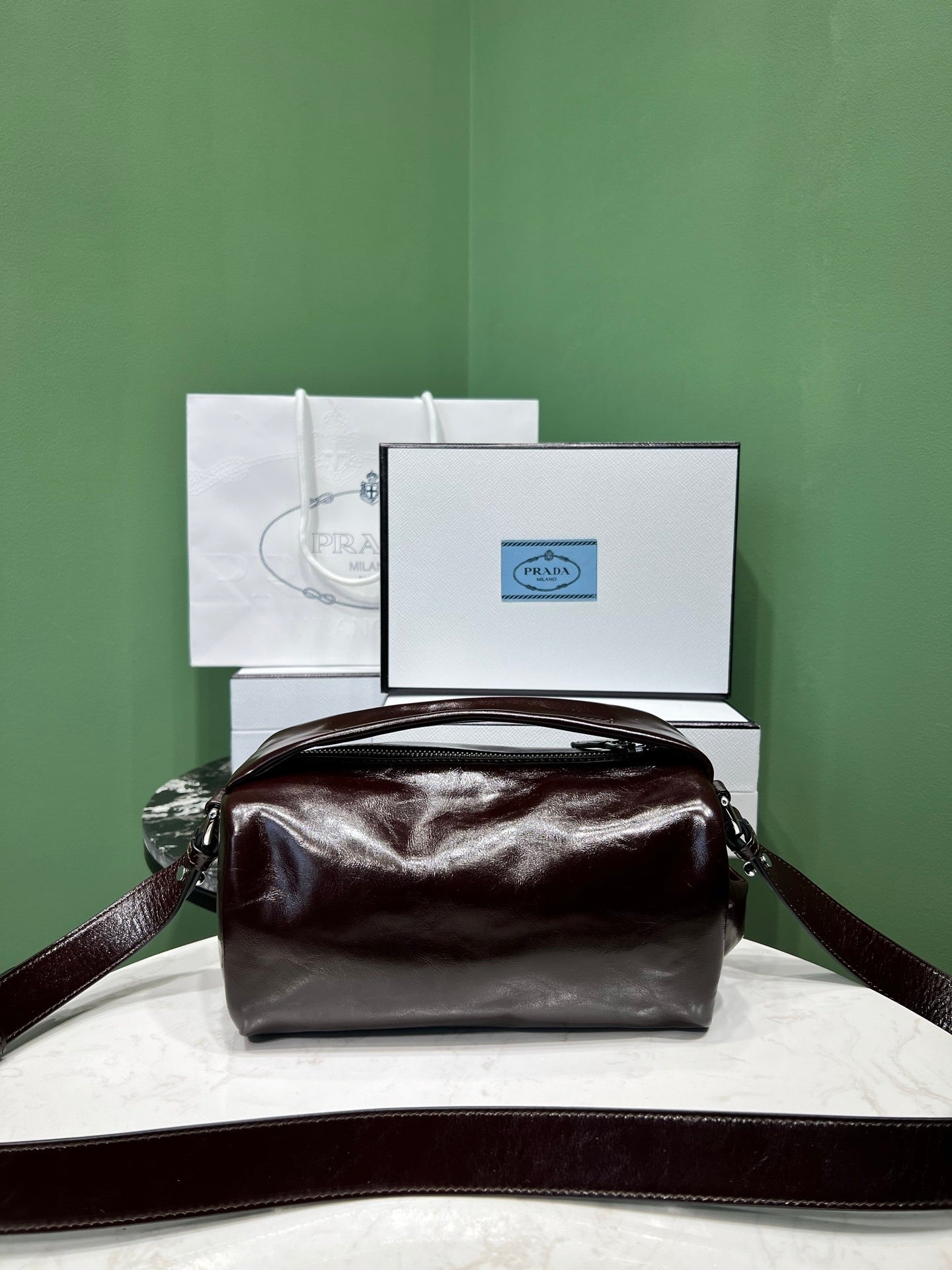 Prada leather shoulder bag