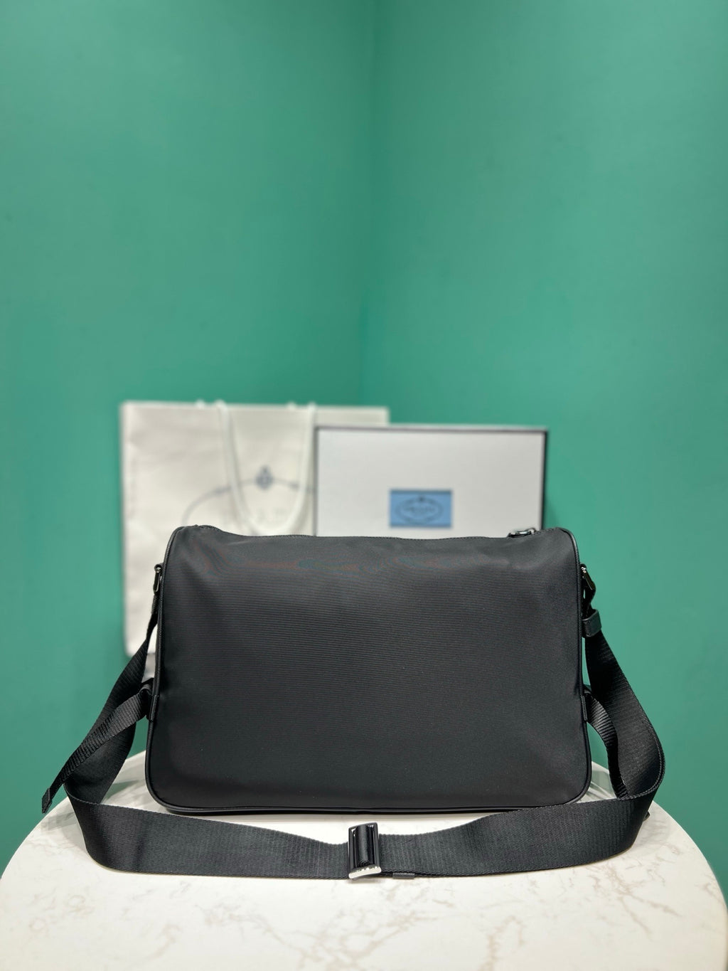 Prada large Re-Nylon and Saffiano leather shoulder bag