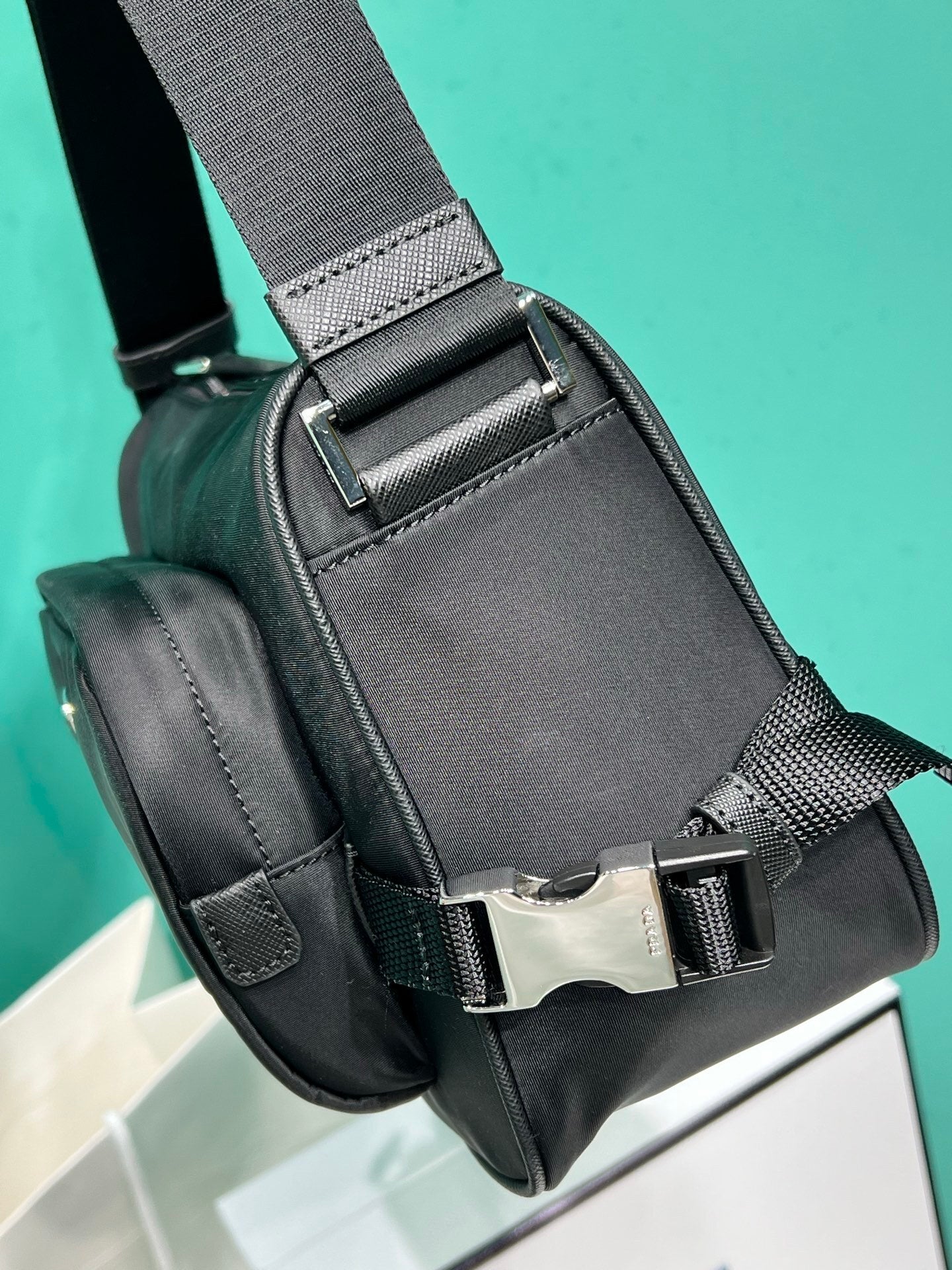 Prada medium Re-Nylon and Saffiano leather shoulder bag