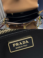Prada Soft Sound large leather shoulder bag with charms