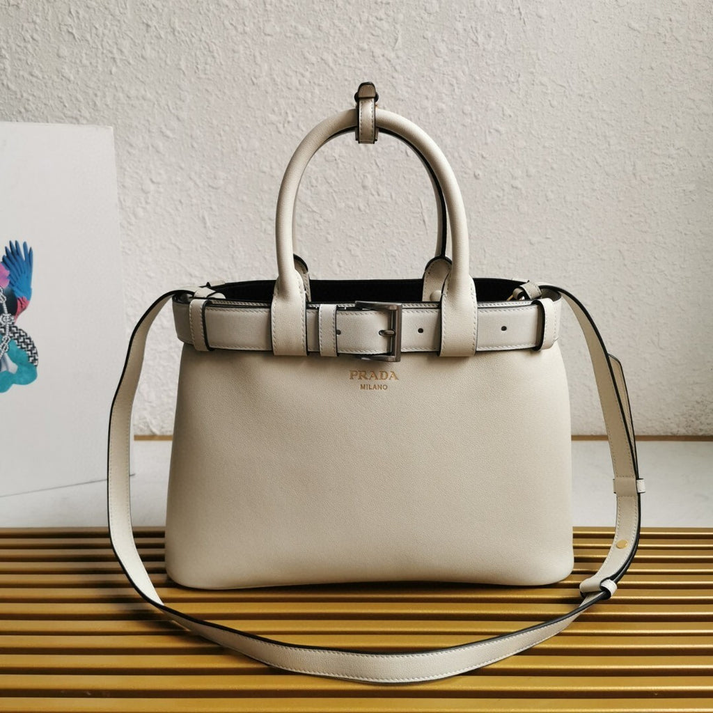 Prada Buckle small leather handbag with belt