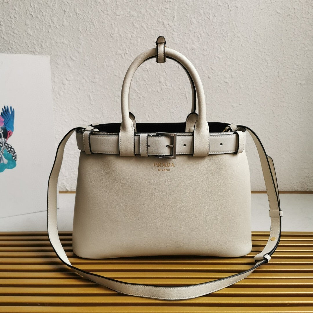 Prada Buckle small leather handbag with belt