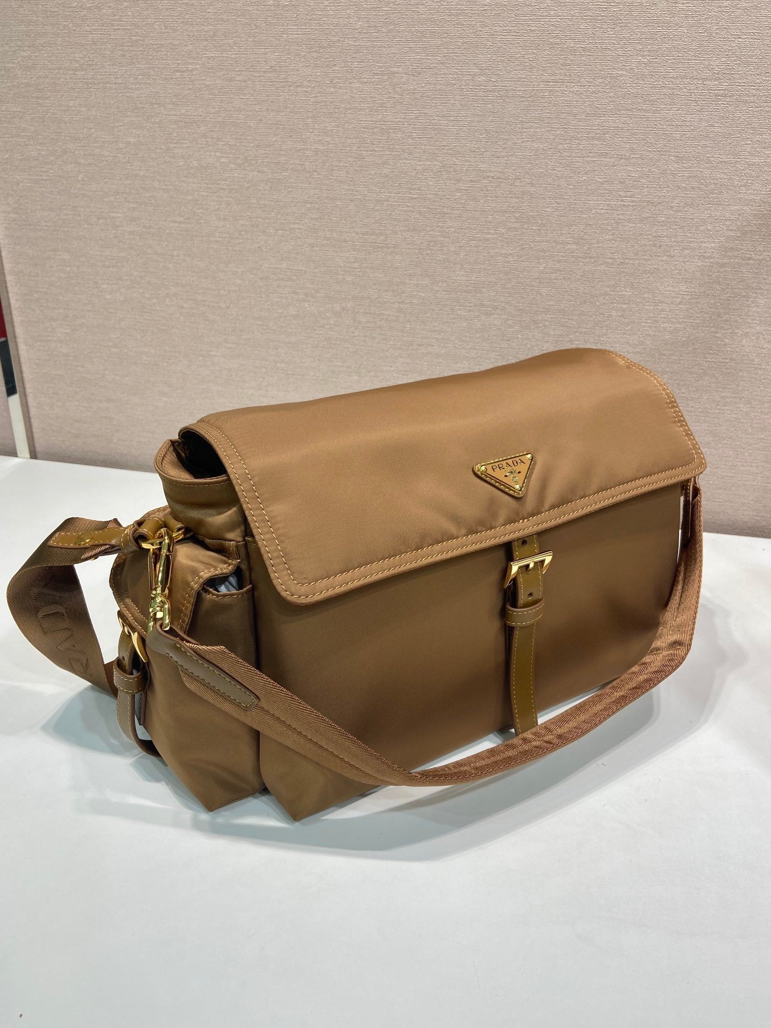 Prada Explore large Re-Nylon shoulder bag with flap