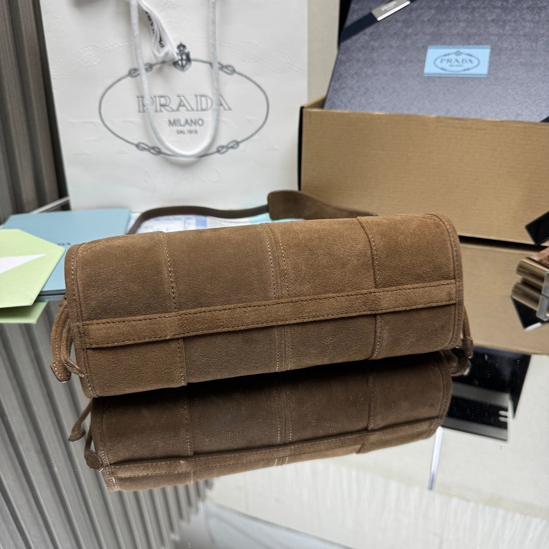 Prada Bonnie small suede shoulder bag